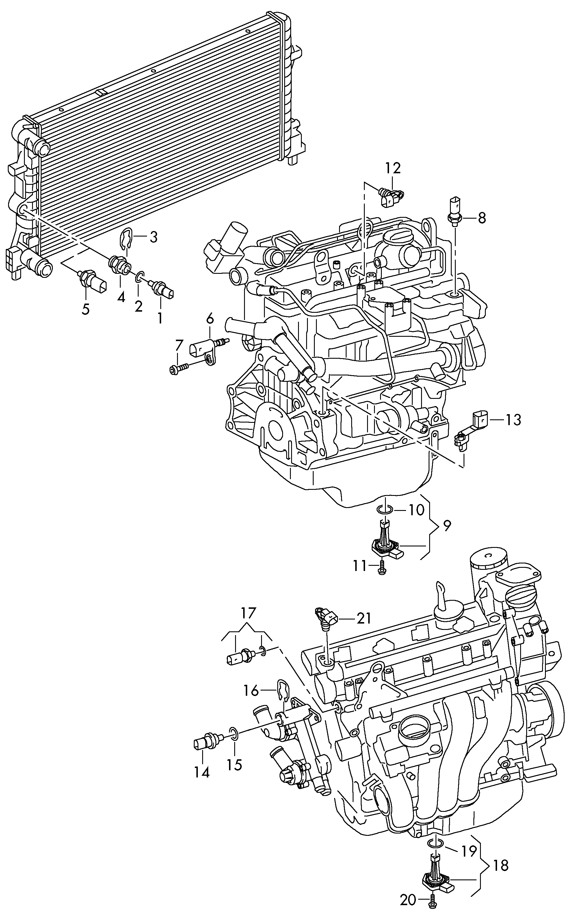 VAG 6R0 919 501 - Sensor, kylmedietemperatur xdelar.se