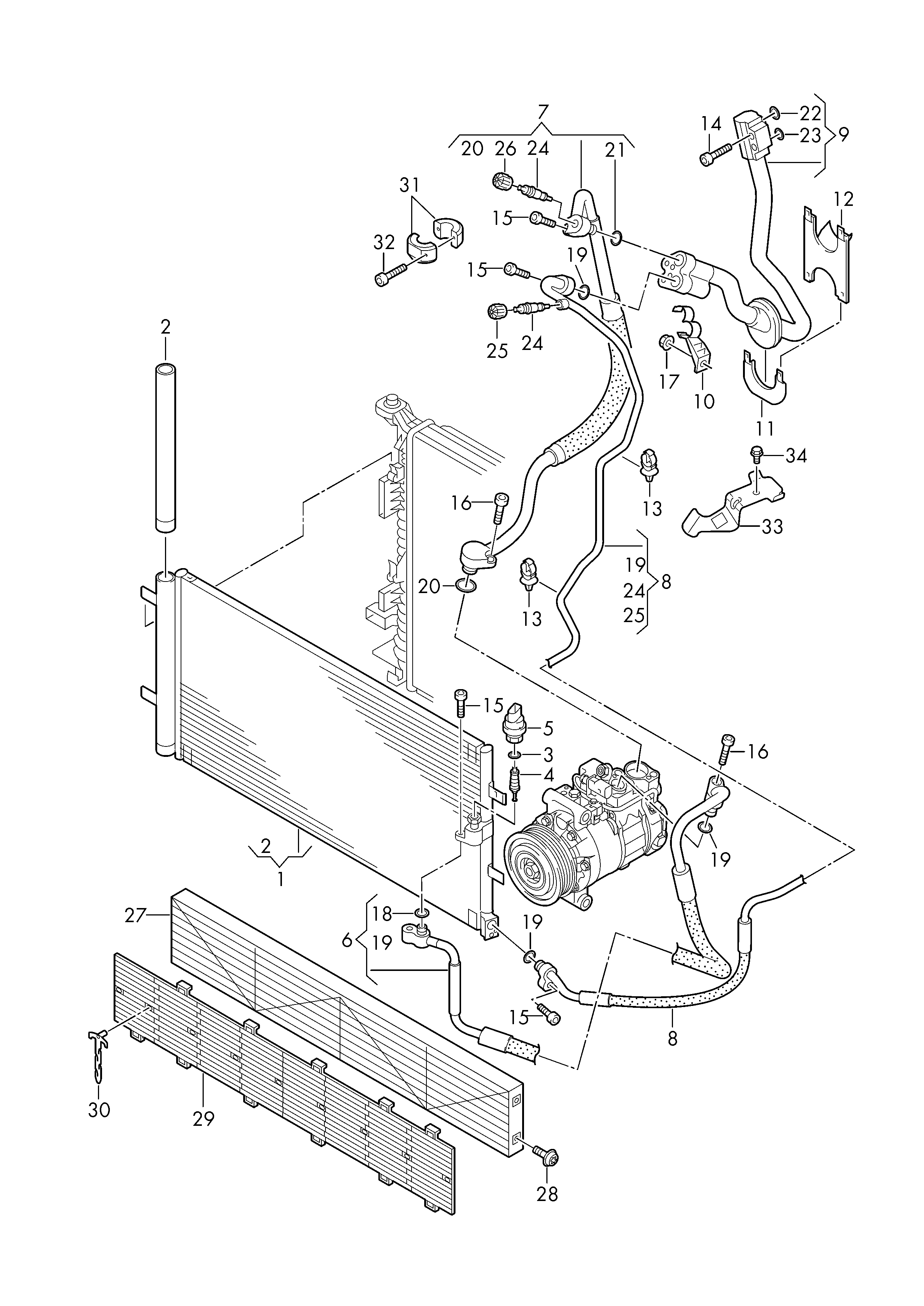 VW 4G0260403B - Kondensor, klimatanläggning xdelar.se