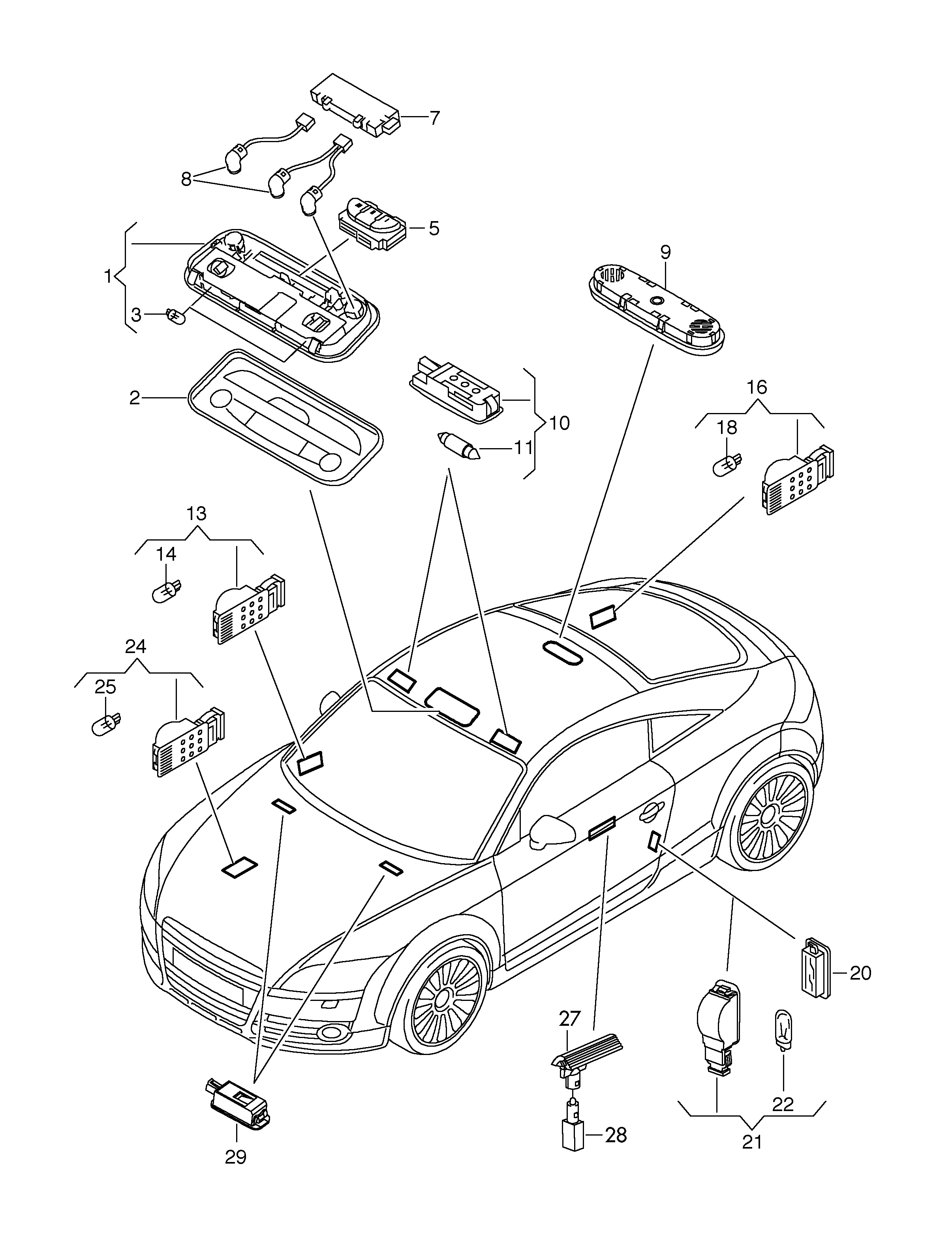 VAG 8J0 947 409 - Glödlampa, dörr xdelar.se