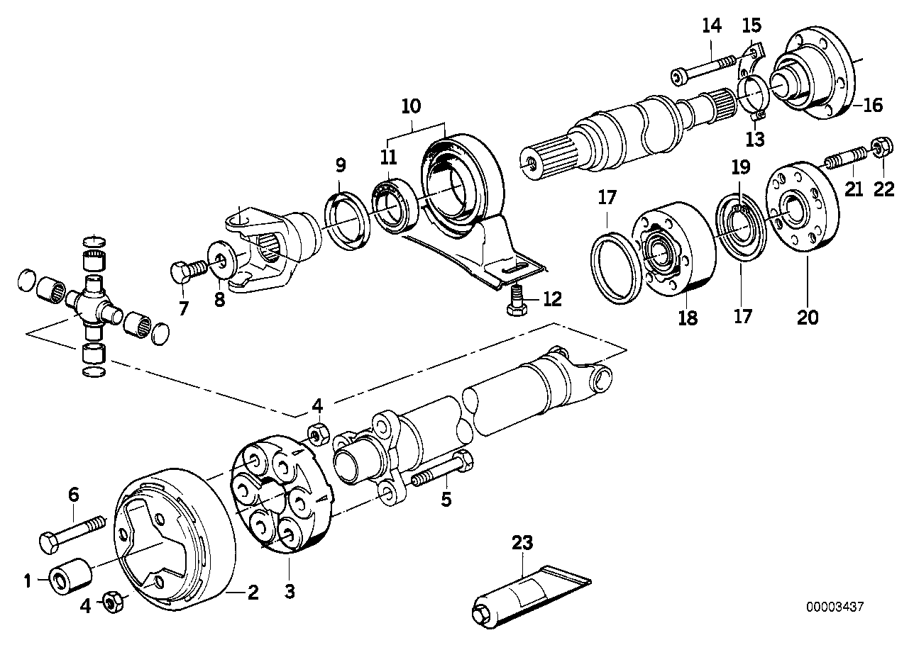 BMW 26 11 7 526 611 - Mellanlager, kardanaxel xdelar.se