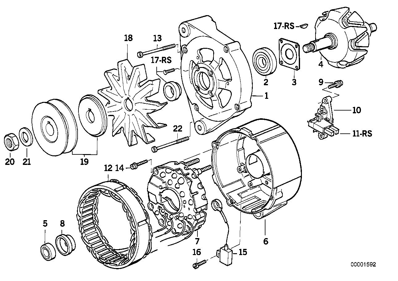 BMW 12 31 1 715 167 - Likriktare, generator xdelar.se