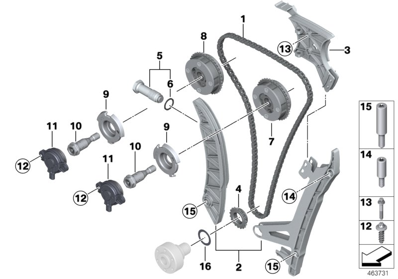 Mini 11 31 8 685 091 - Kedjesats, drivning oljepump xdelar.se