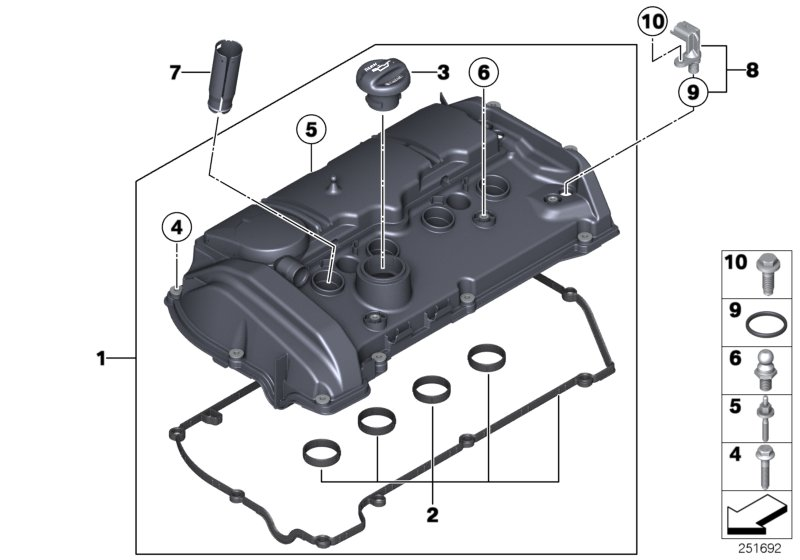 BMW 11 12 7 582 400 - Packningssats, ventilkåpa xdelar.se