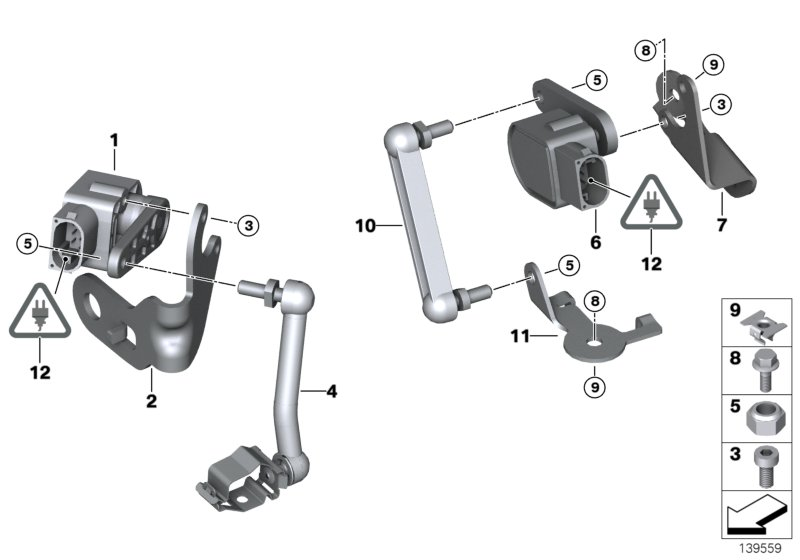 BMW 37146763734 - Sensor, Xenonljus (lysviddsreglering) xdelar.se