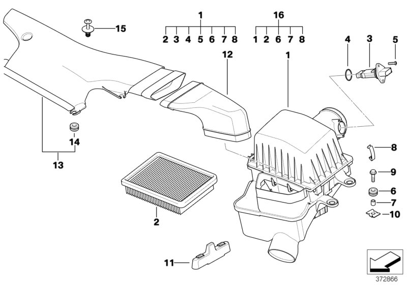 BMW 13 62 7 839 014 - Luftmassesensor xdelar.se