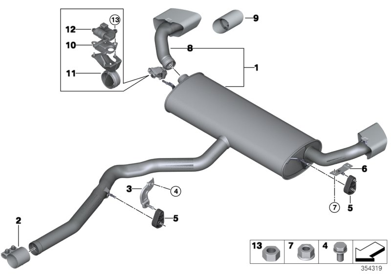 BMW 18 30 8 632 154 - Avgassystem xdelar.se