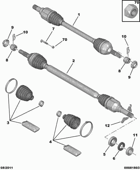 CITROËN/PEUGEOT 3293 G4 - Bälgar, drivaxel xdelar.se