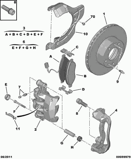 CITROËN 4254-62 - Bromsbeläggssats, skivbroms xdelar.se