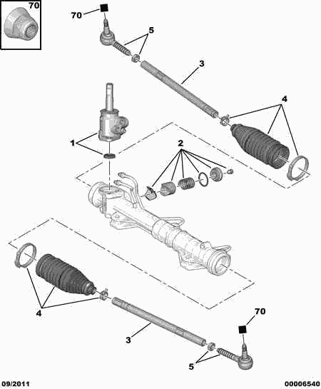 CITROËN 4066.73 - Bälgsats, styrsystem xdelar.se