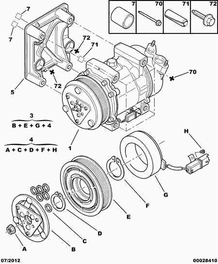 PEUGEOT 6453.QH - Kompressor, klimatanläggning xdelar.se