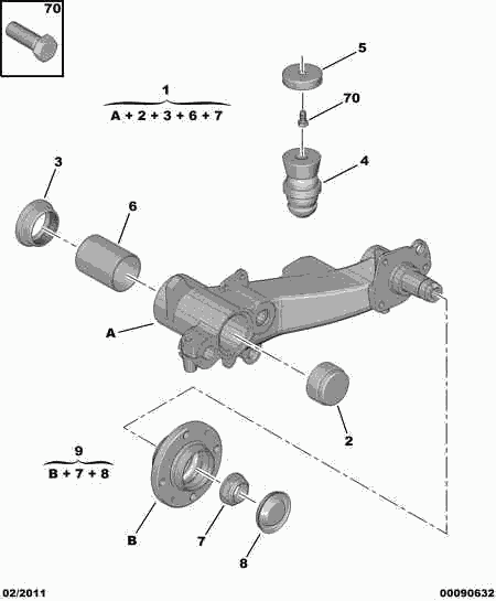 PEUGEOT 3739.28 - Axelmutter, drivaxel xdelar.se