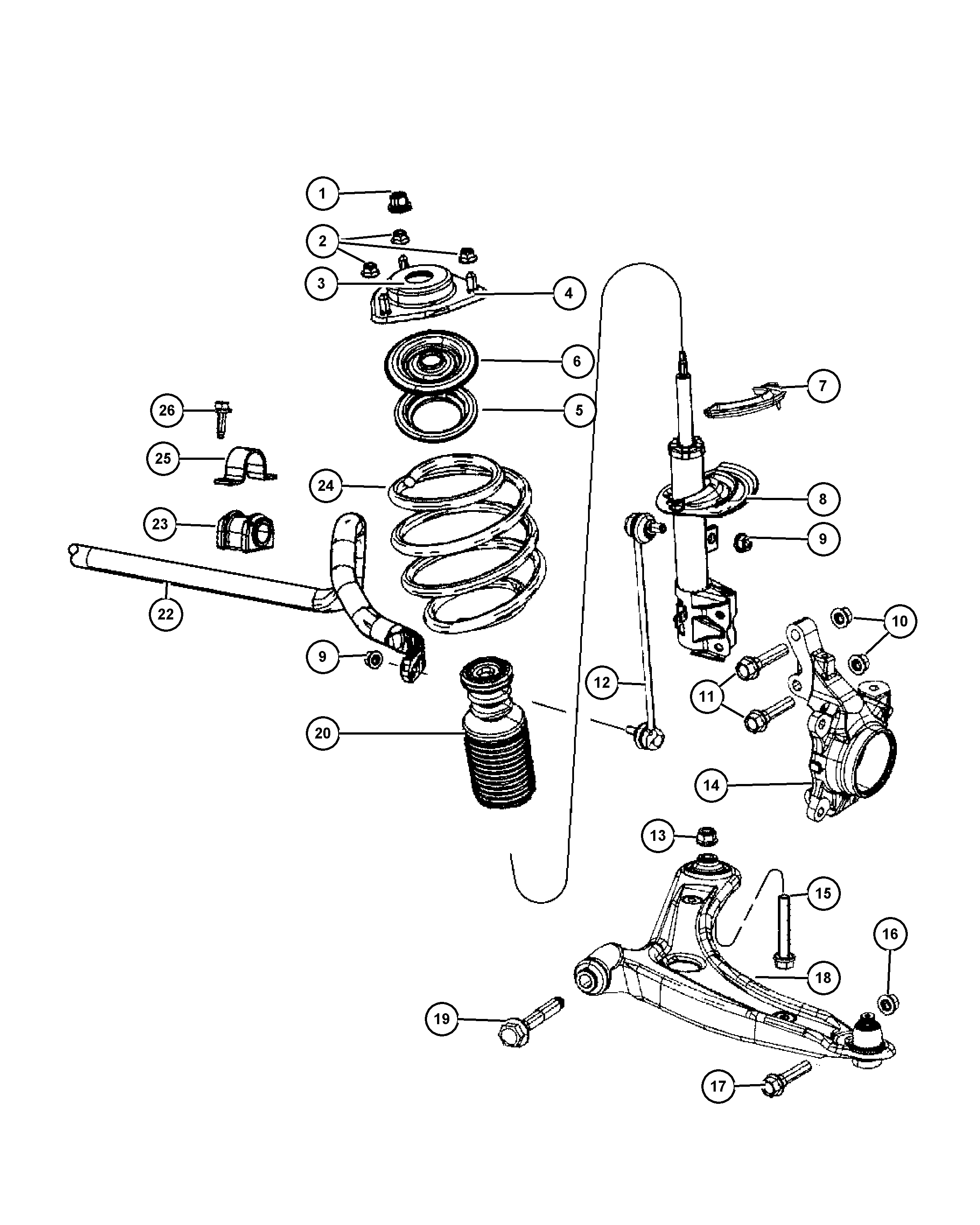 Chrysler 5105 040AA - Länkarm, hjulupphängning xdelar.se