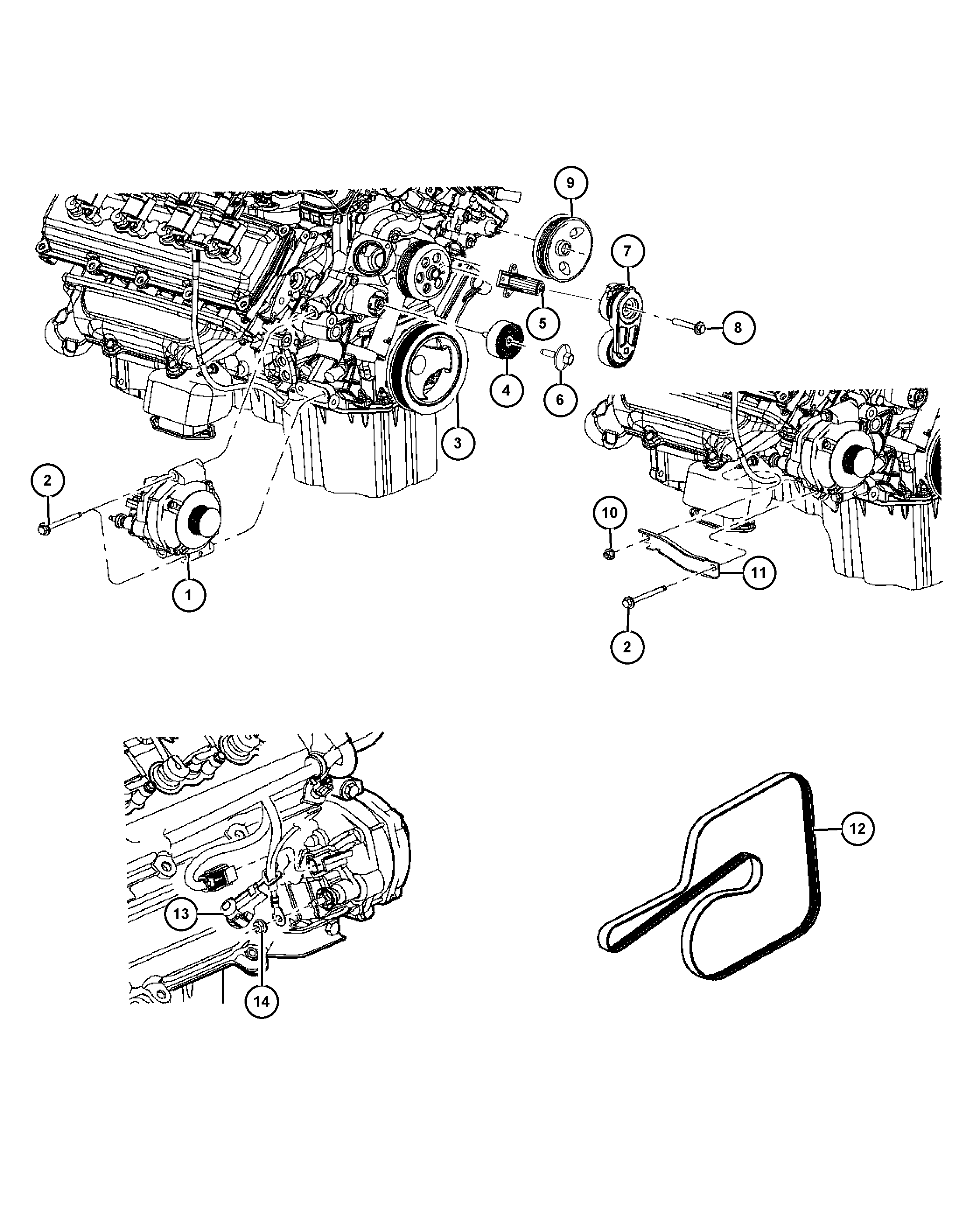 Jeep 4627 851AA - Styrrulle, flerspårsrem xdelar.se