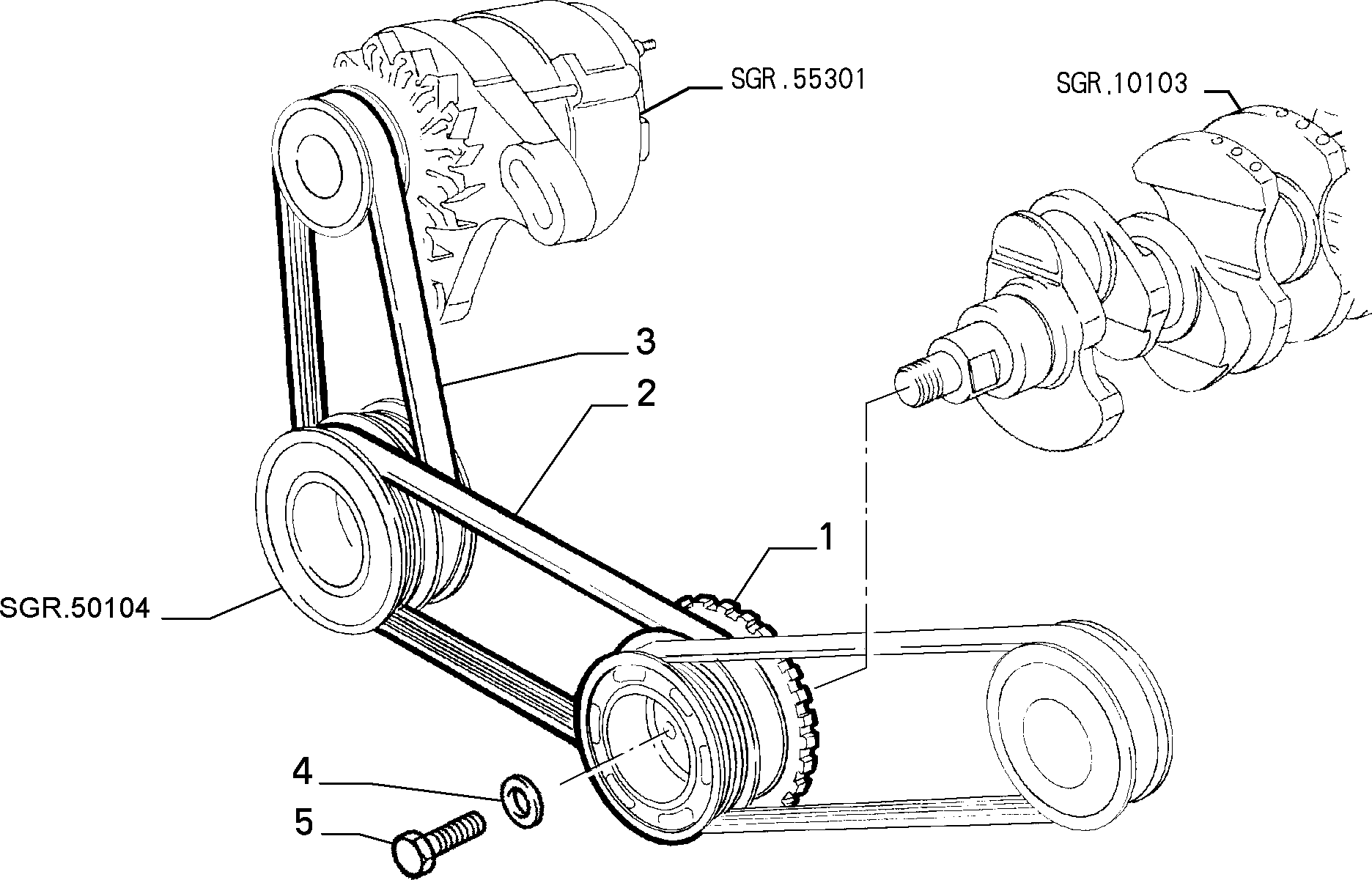 Lancia 46517850 - Flerspårsrem xdelar.se