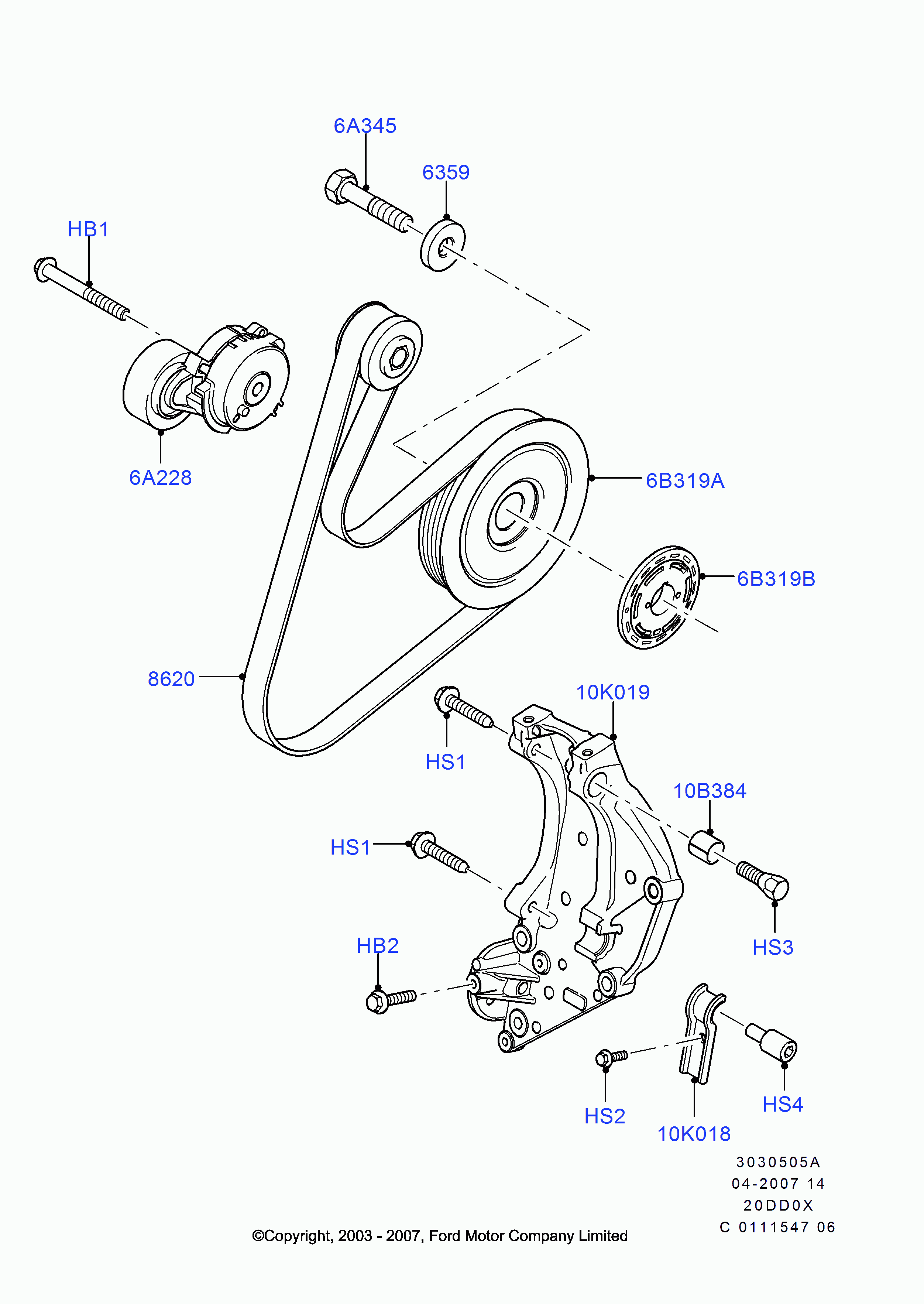 FORD 1712212 - Flerspårsrem xdelar.se