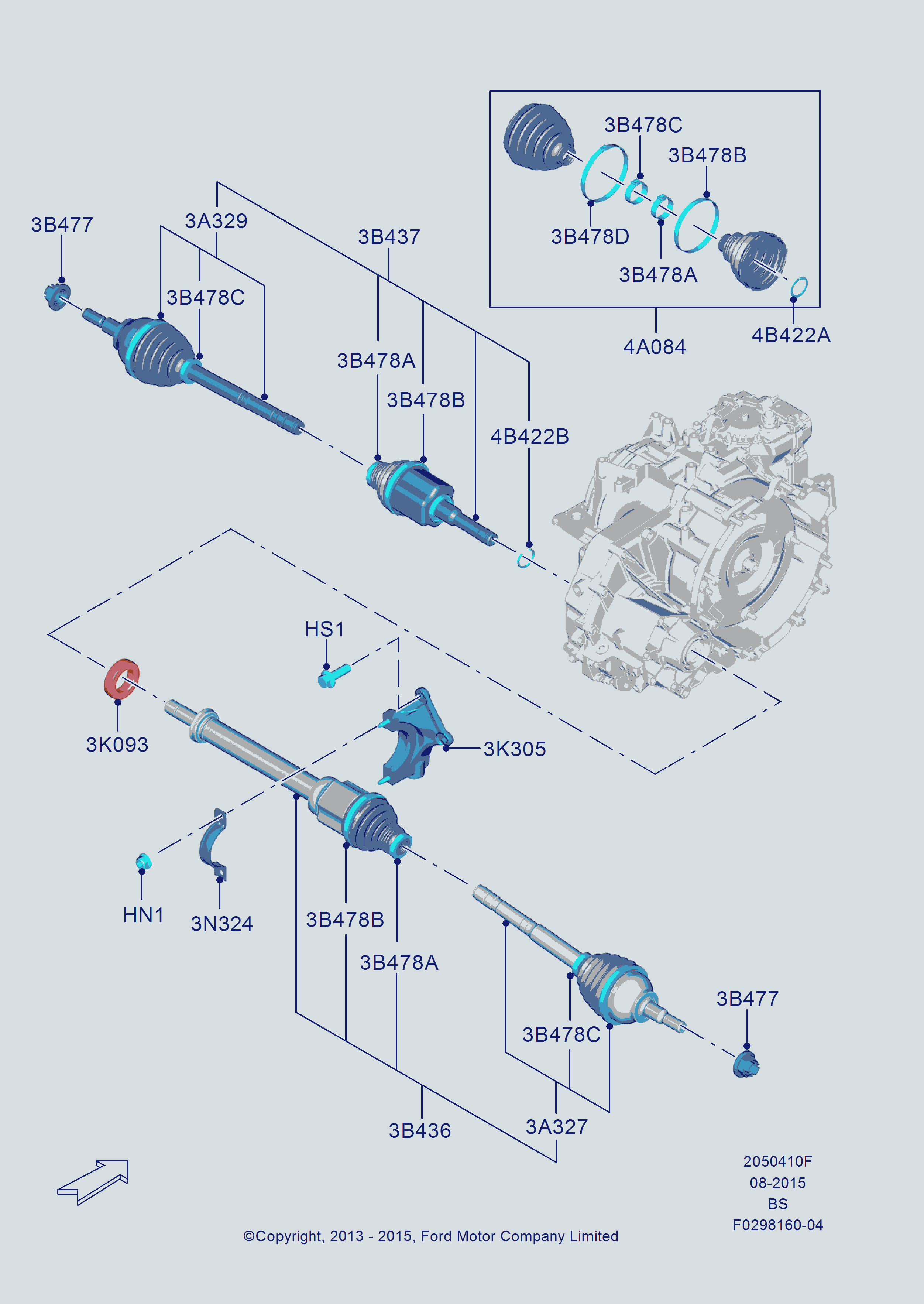 FORD 1783753 - Ledsats, drivaxel xdelar.se