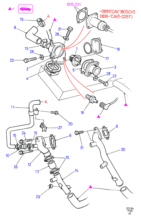 FORD 1 092 262 - Packning, termostat xdelar.se