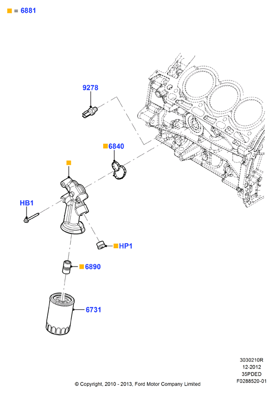 FORD AT4Z 6840-A - O-ring, instrutning xdelar.se