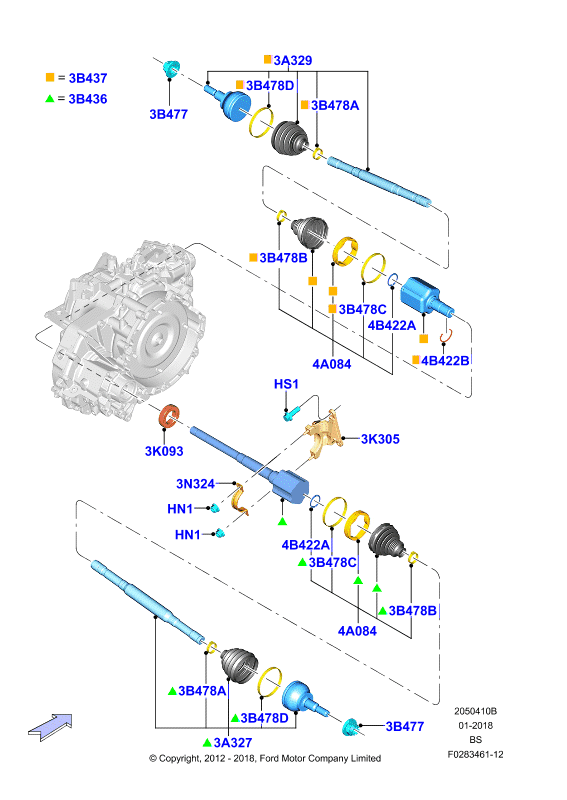 FORD 1797212 - Ledsats, drivaxel xdelar.se