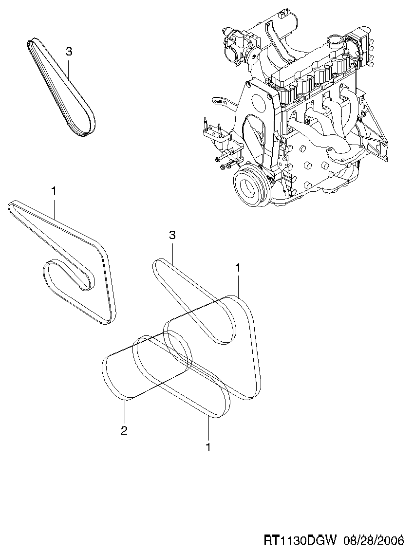 DAEWOO 96990678 - Flerspårsrem xdelar.se