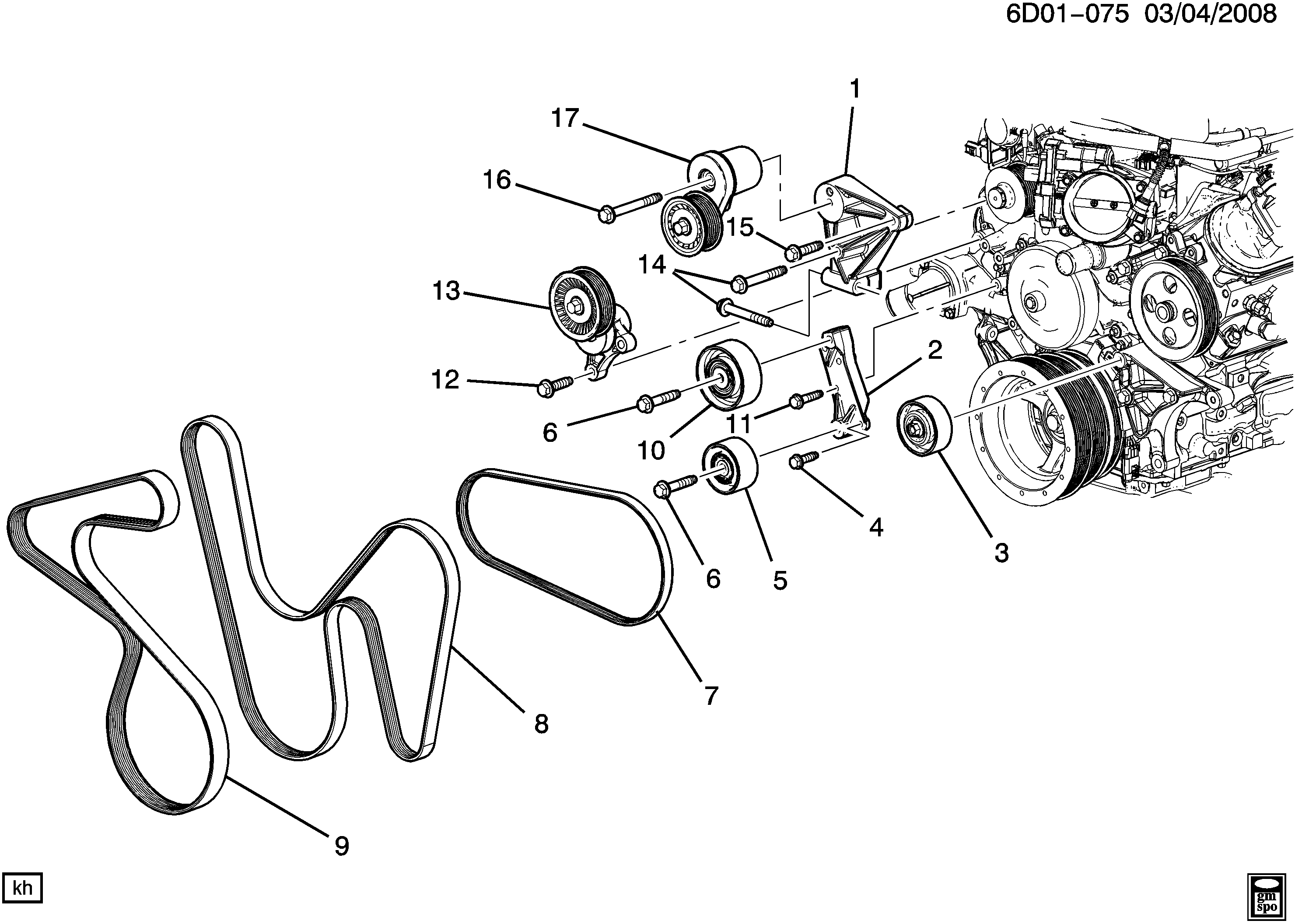 Cadillac 12628027 - Flerspårsrem xdelar.se