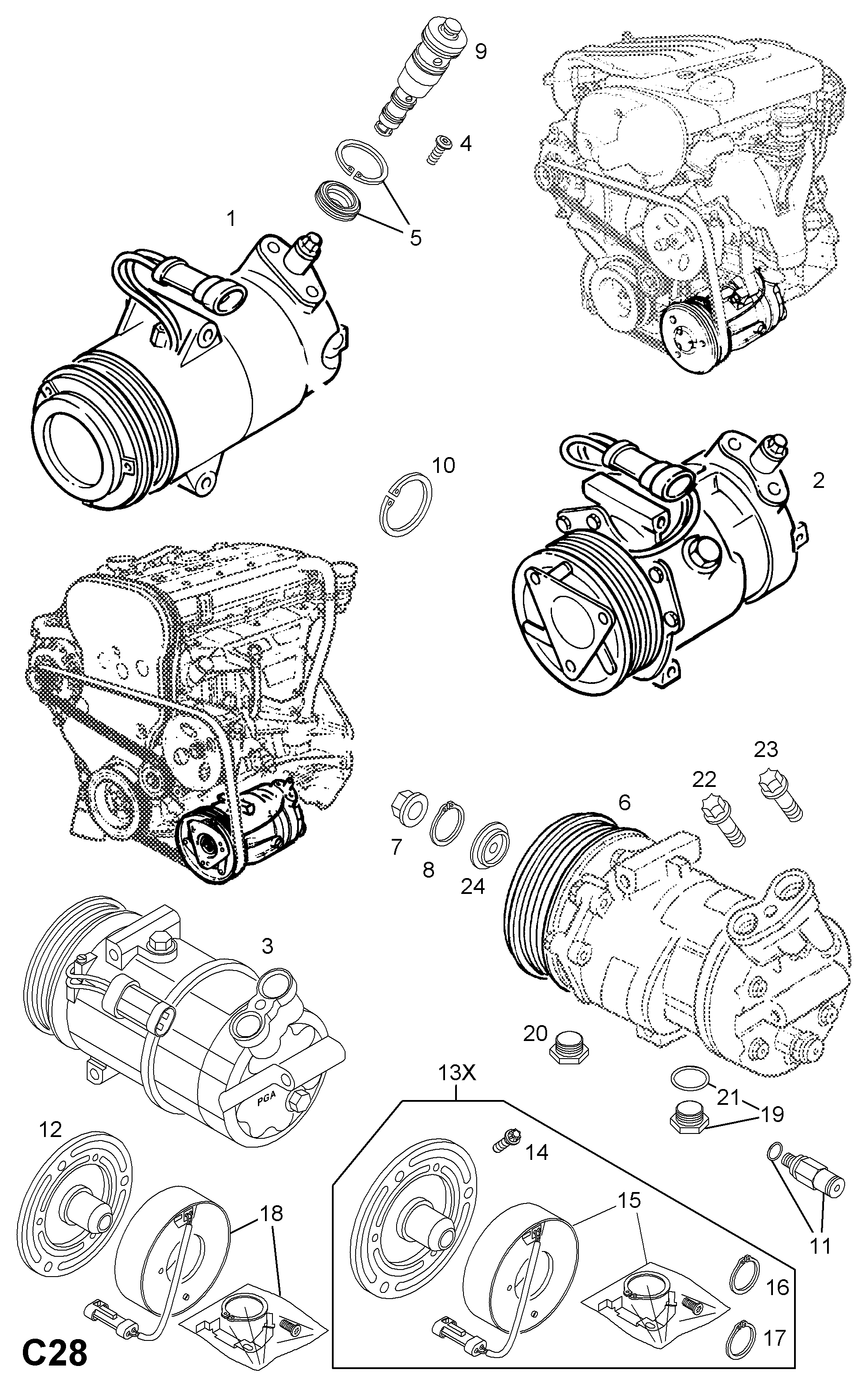 Vauxhall 18 54 102 - Kompressor, klimatanläggning xdelar.se