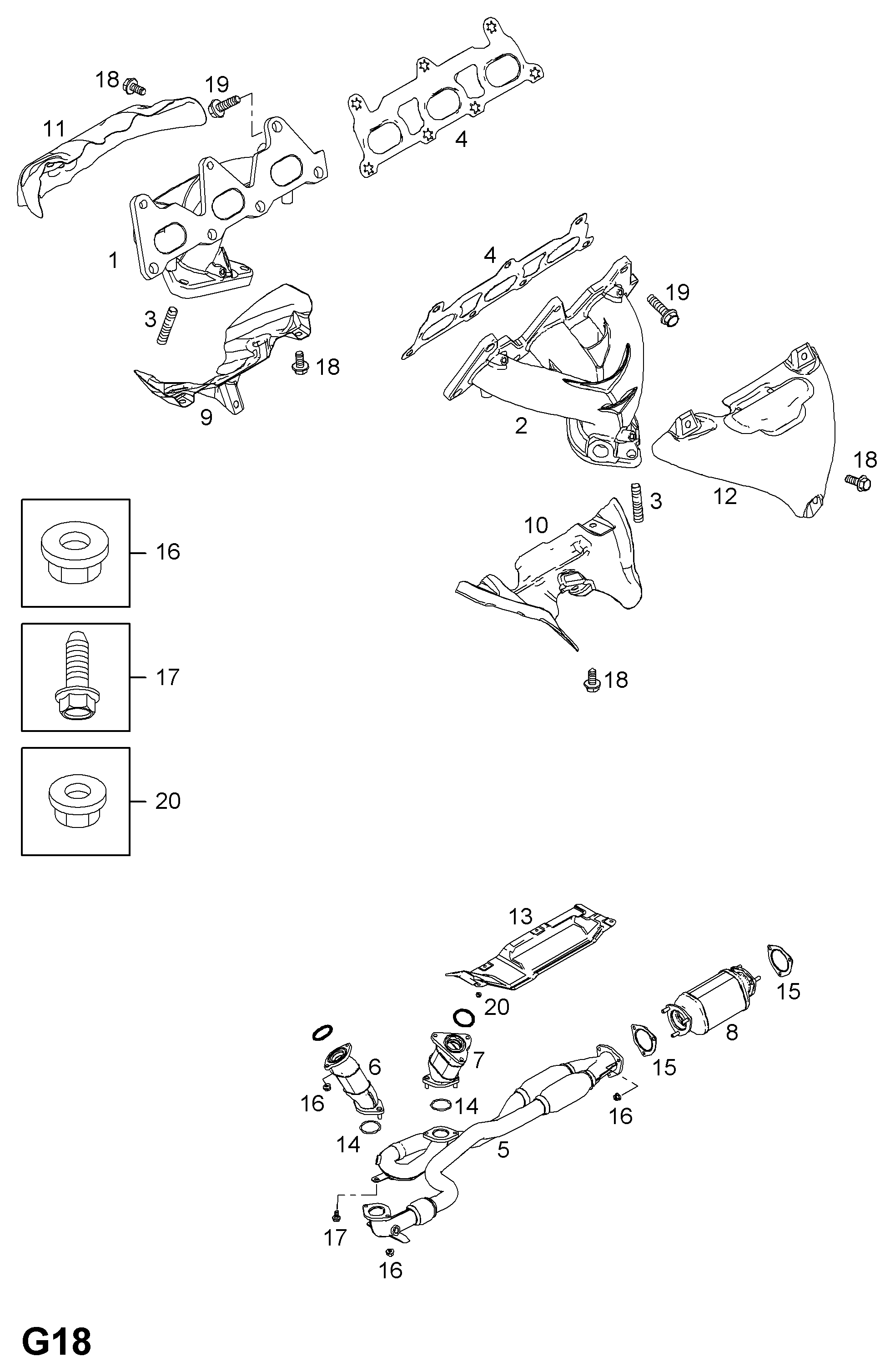 Opel 4805774 - Mutter avgasgrenrör xdelar.se