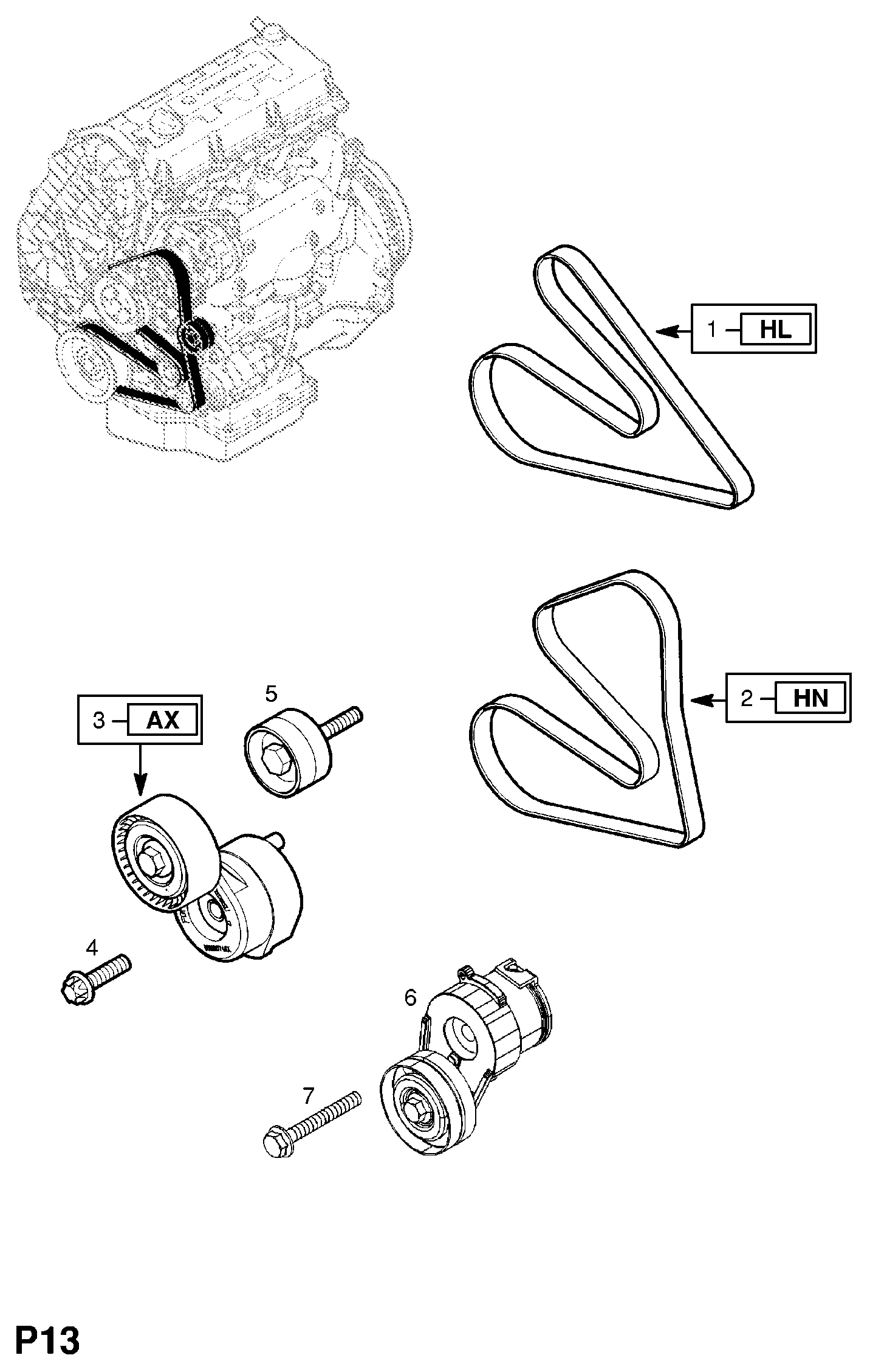 Vauxhall 6340615 - Flerspårsrem xdelar.se