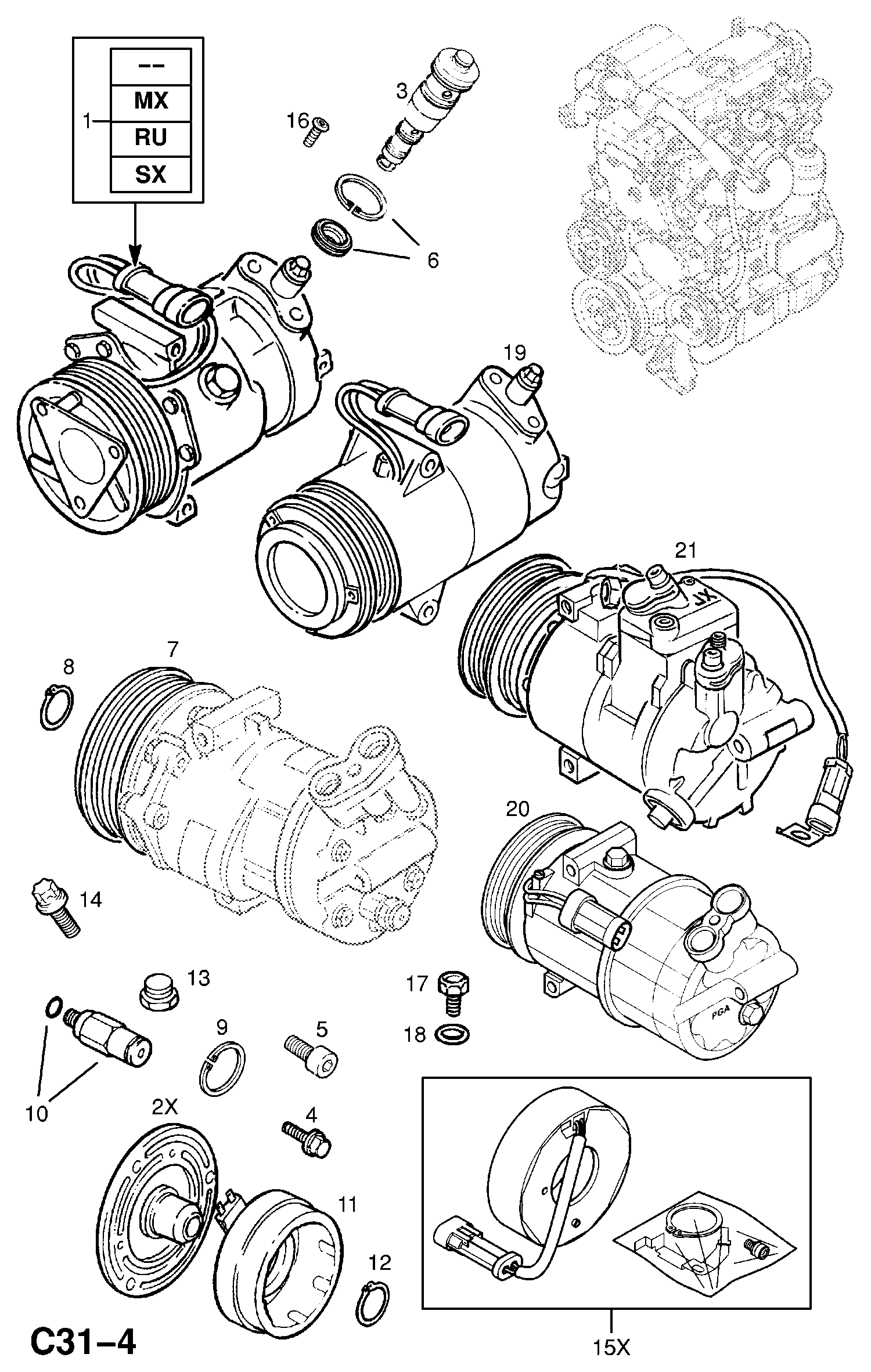 Vauxhall 68 54 027 - Kompressor, klimatanläggning xdelar.se