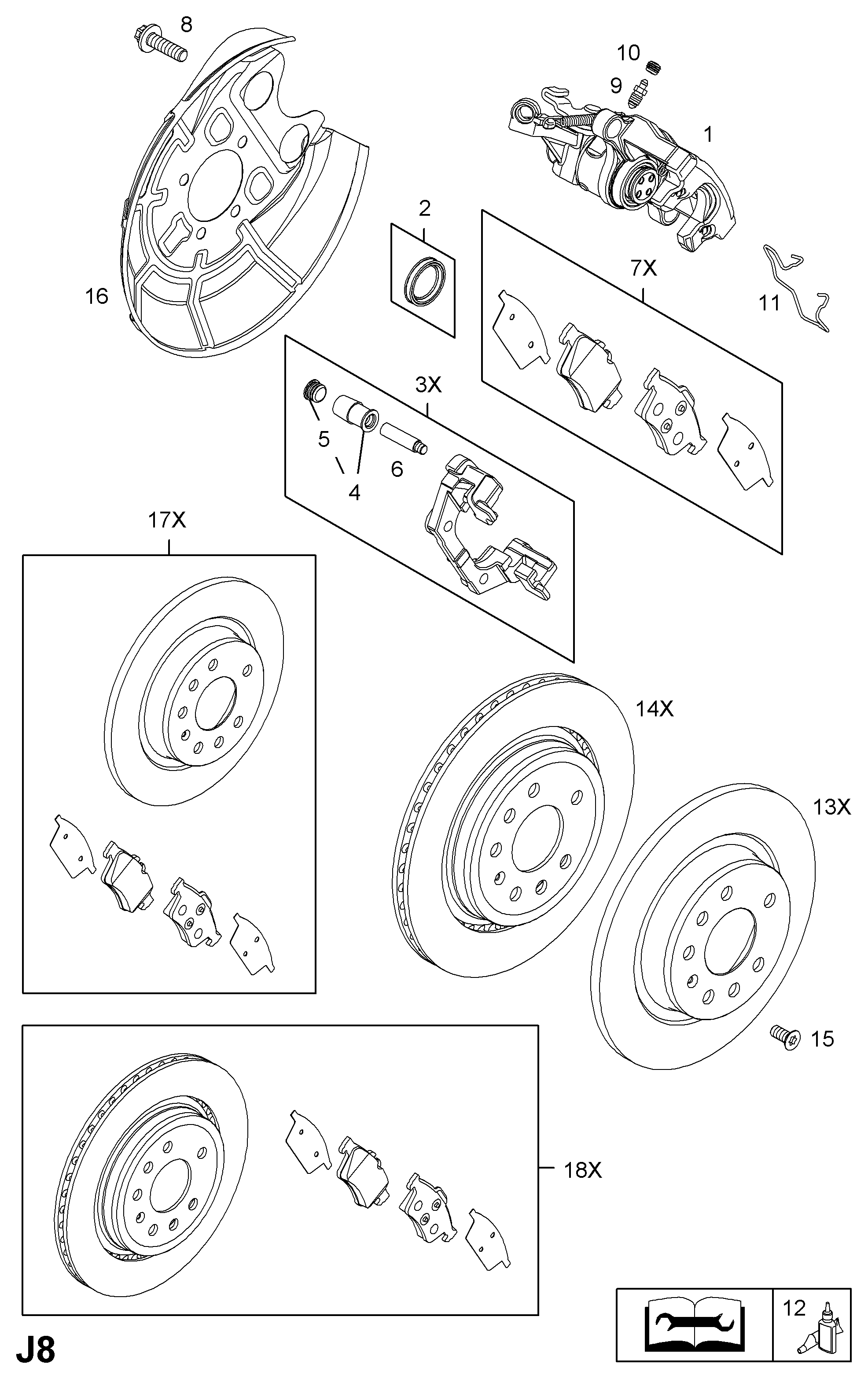 Opel 542789 - Tillbehörssats, skivbromsbelägg xdelar.se