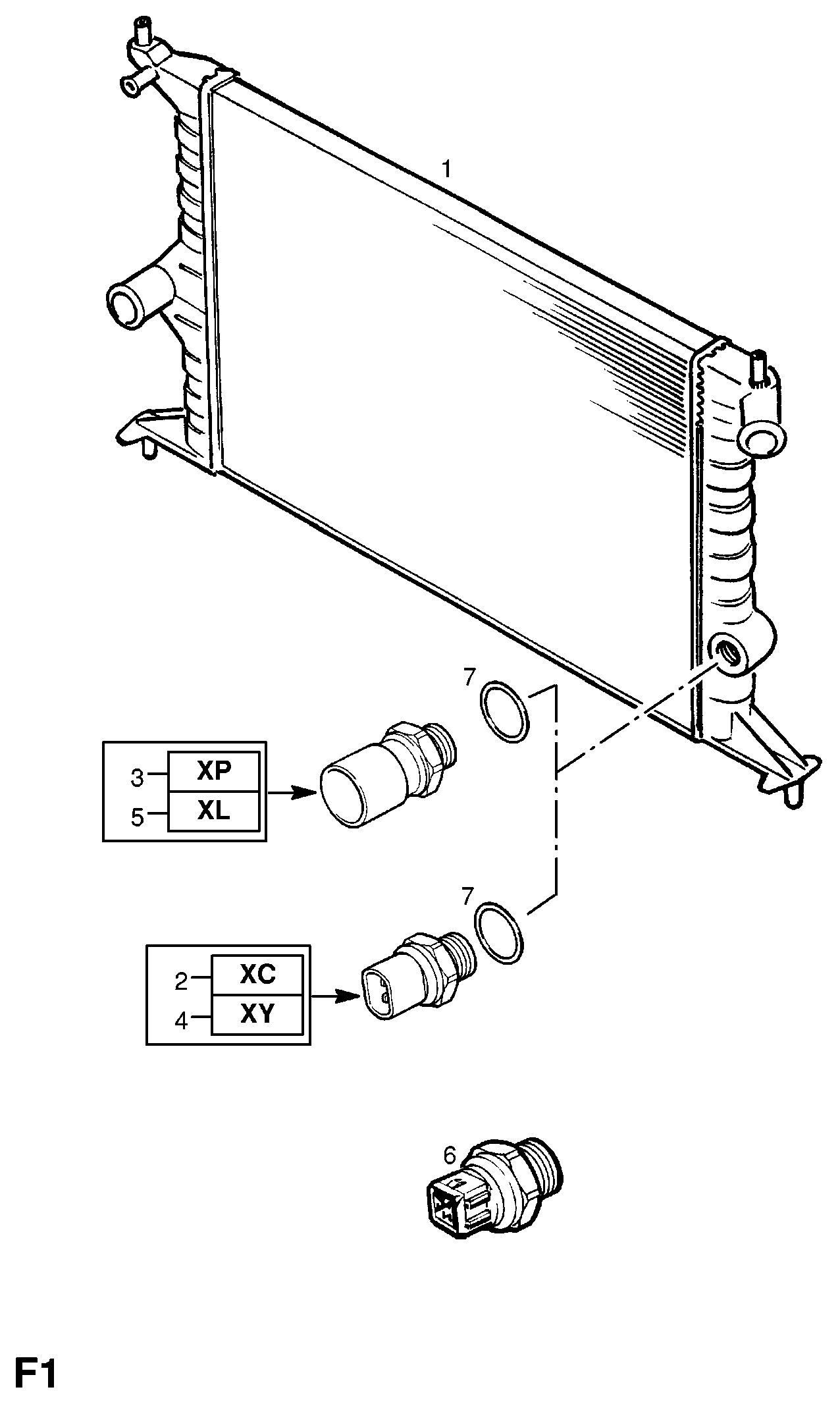 Opel 13 41 047 - Termokontakt, kylarfläkt xdelar.se