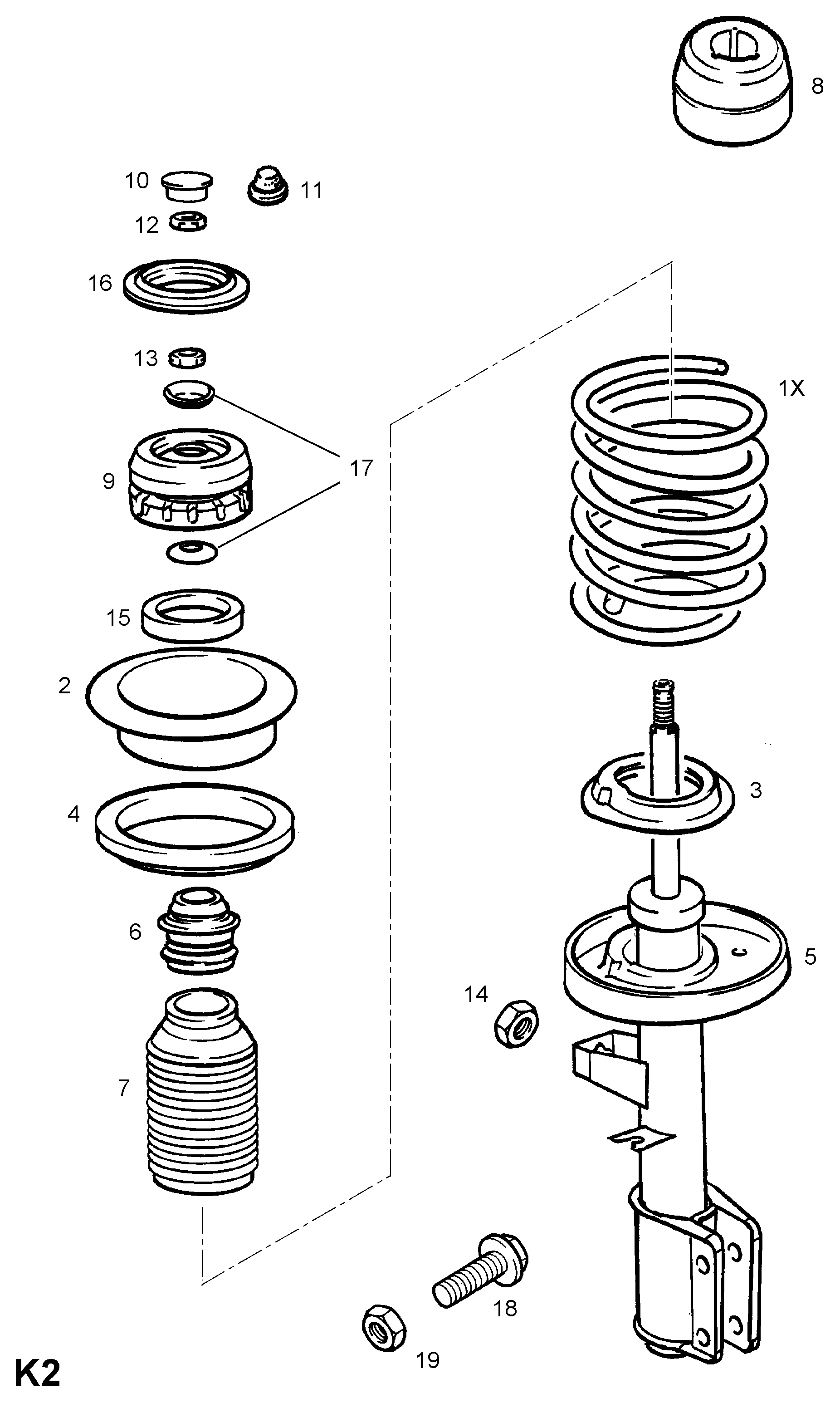 Opel 3 44 442 - Dammskyddsats, stötdämpare xdelar.se