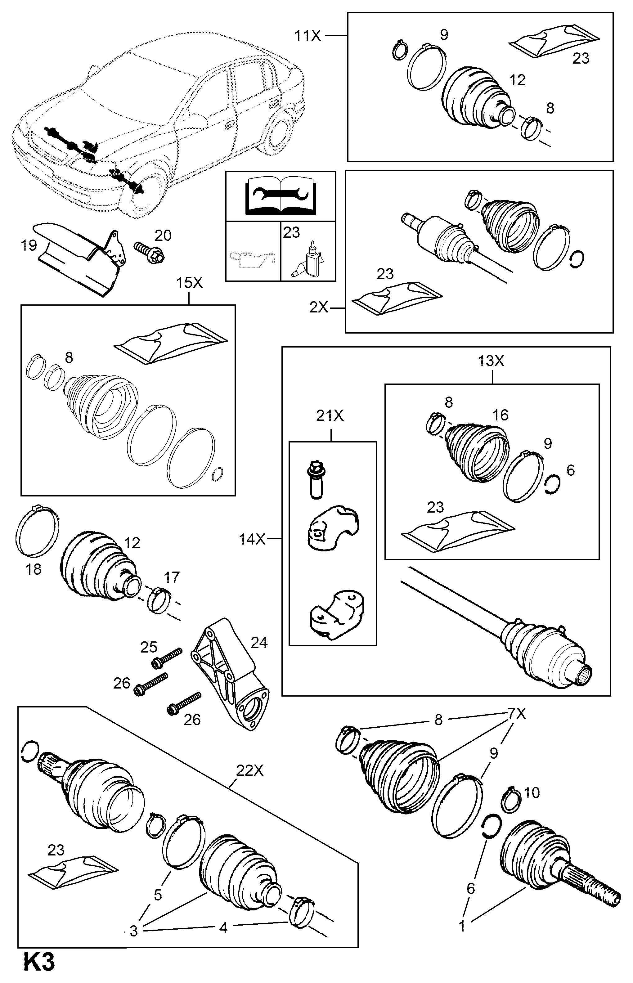 Opel 374434 - Bälgar, drivaxel xdelar.se