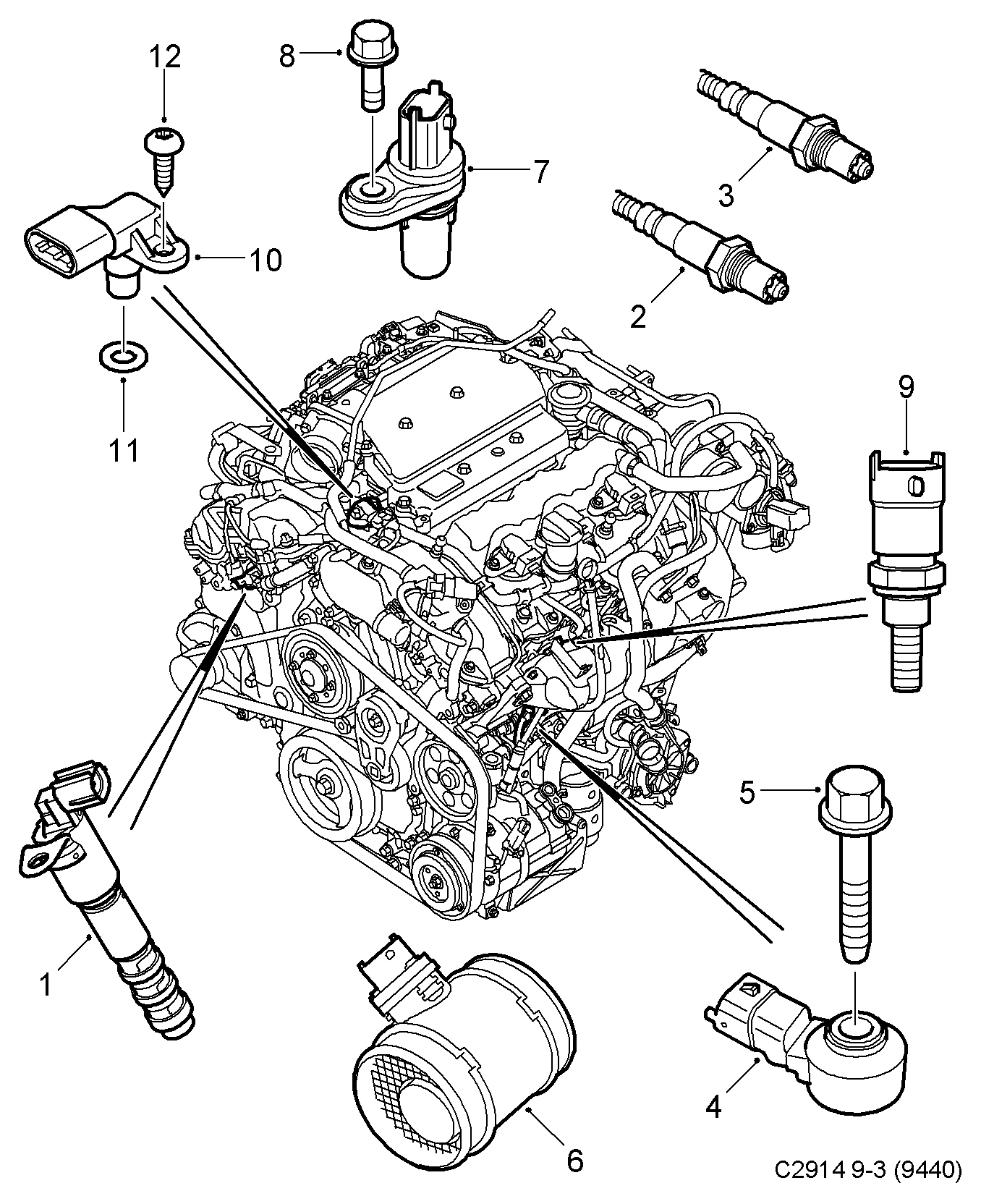 Vauxhall 12566778 - Sensor, kylmedietemperatur xdelar.se