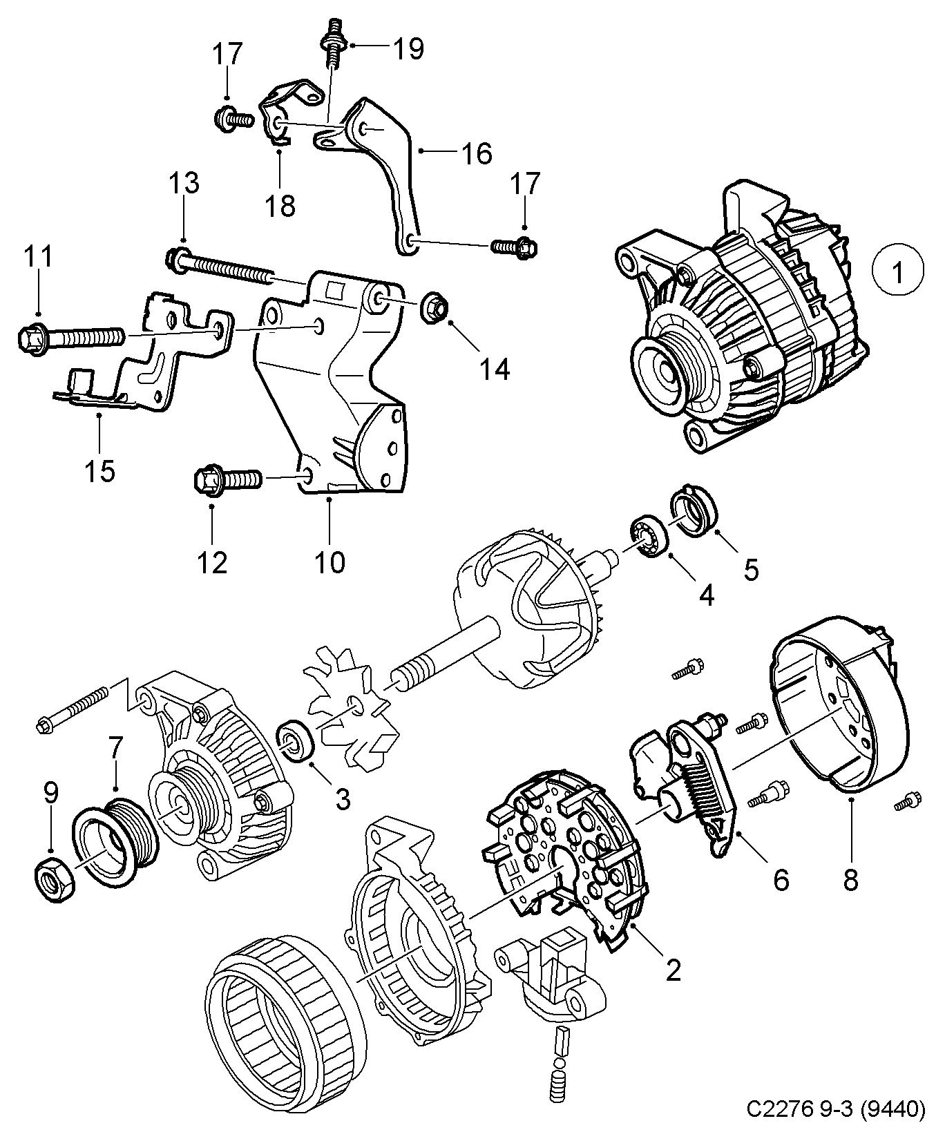 Opel 93177834 - Generator xdelar.se