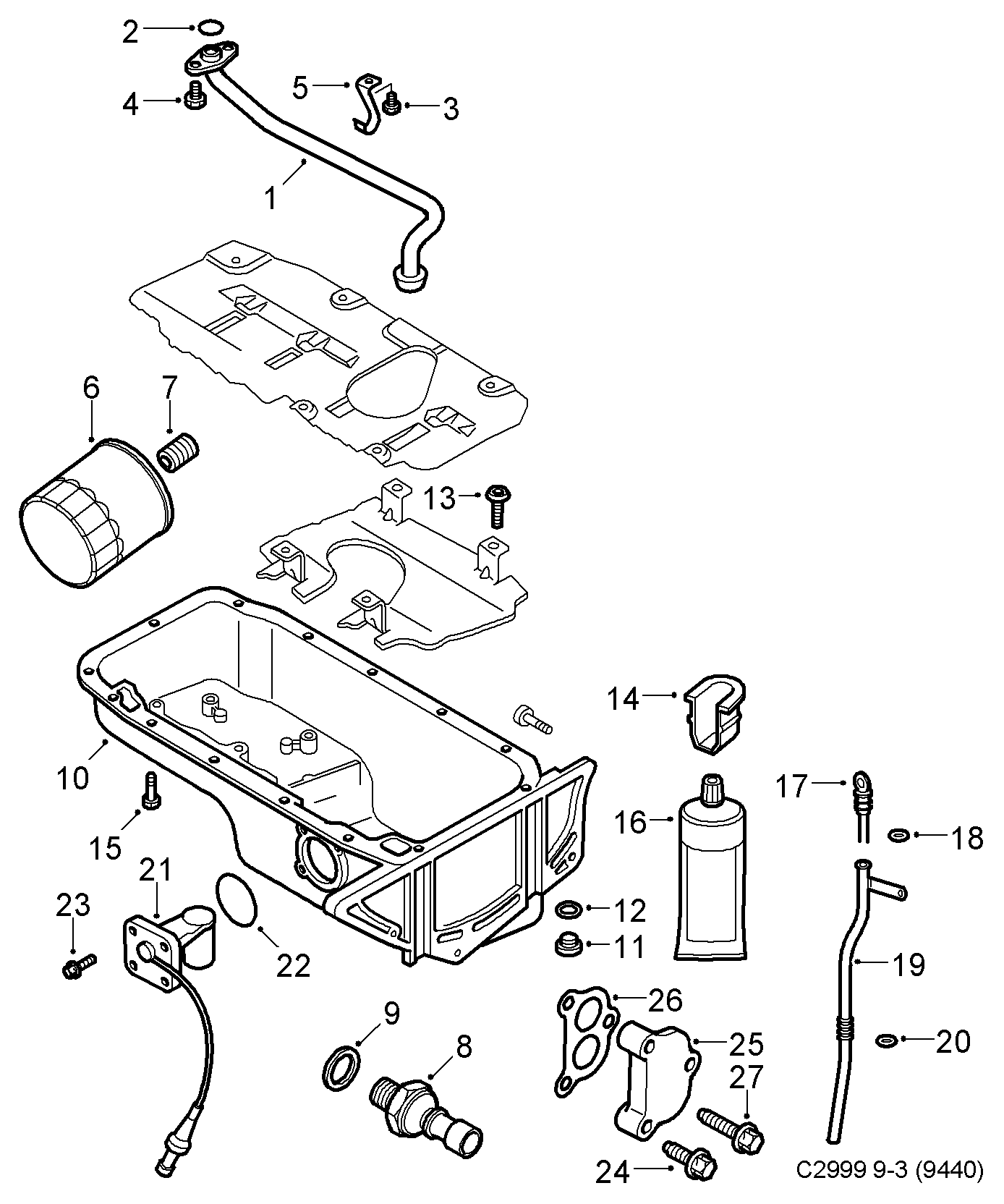 Opel 93185475 - Oljefilter xdelar.se