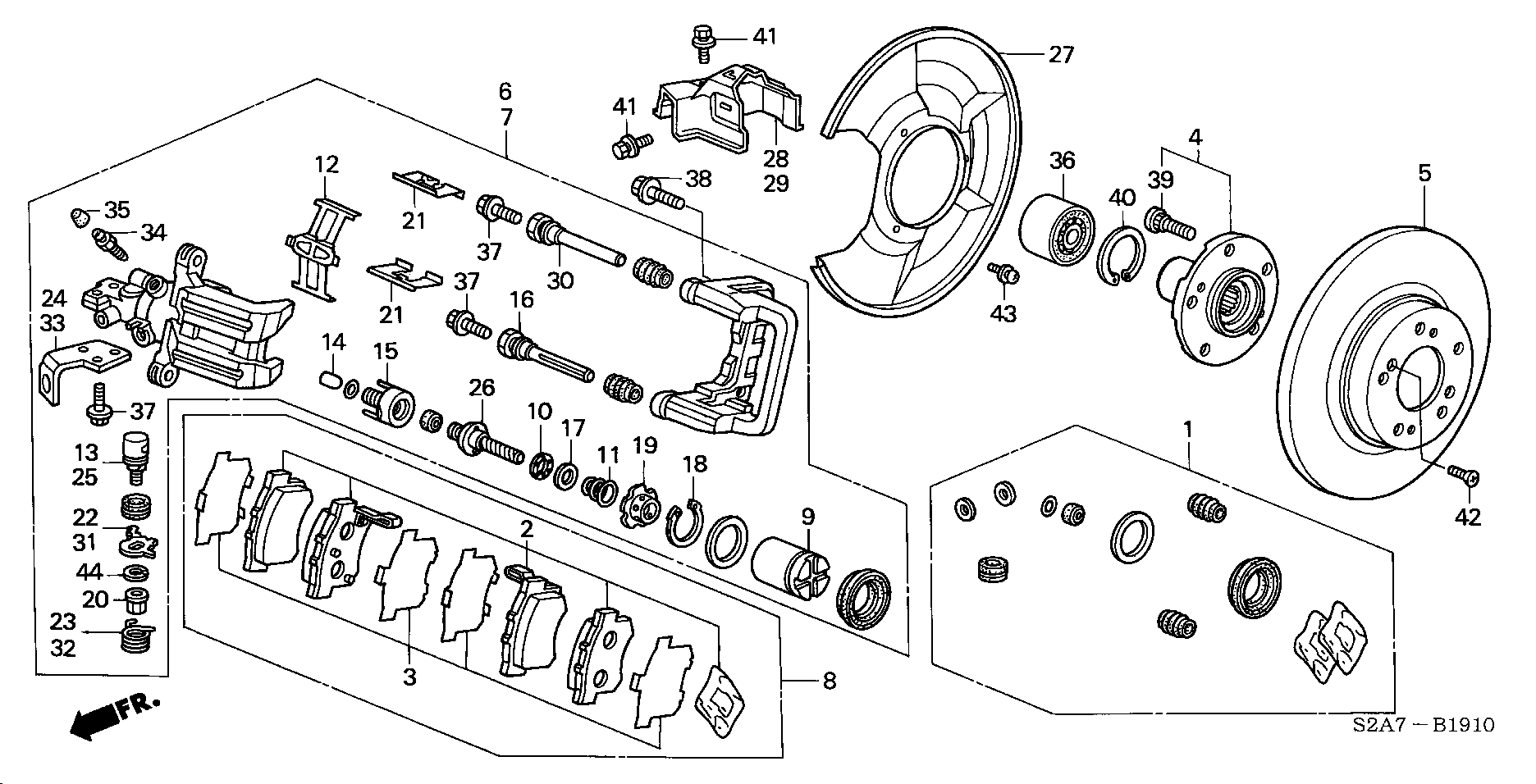 Honda 43022-S2A-E50 - Bromsbeläggssats, skivbroms xdelar.se