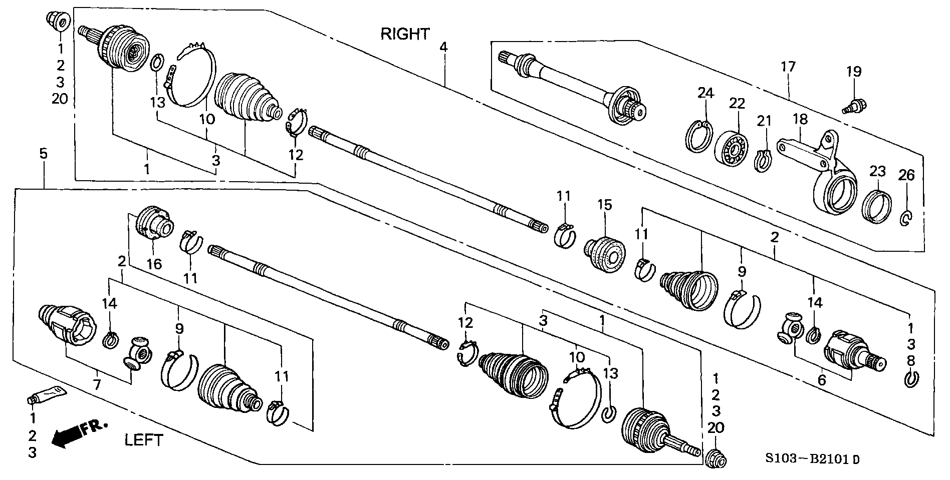 Honda 44017S0AJ02 - Bälgar, drivaxel xdelar.se