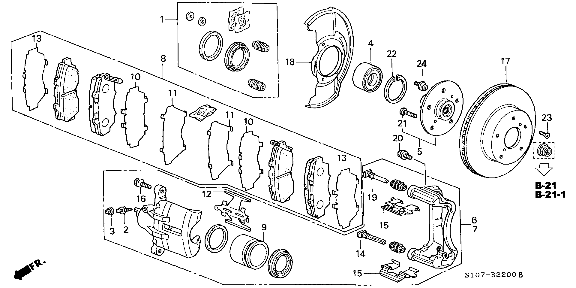 Honda 45022-S10-G01 - Bromsbeläggssats, skivbroms xdelar.se