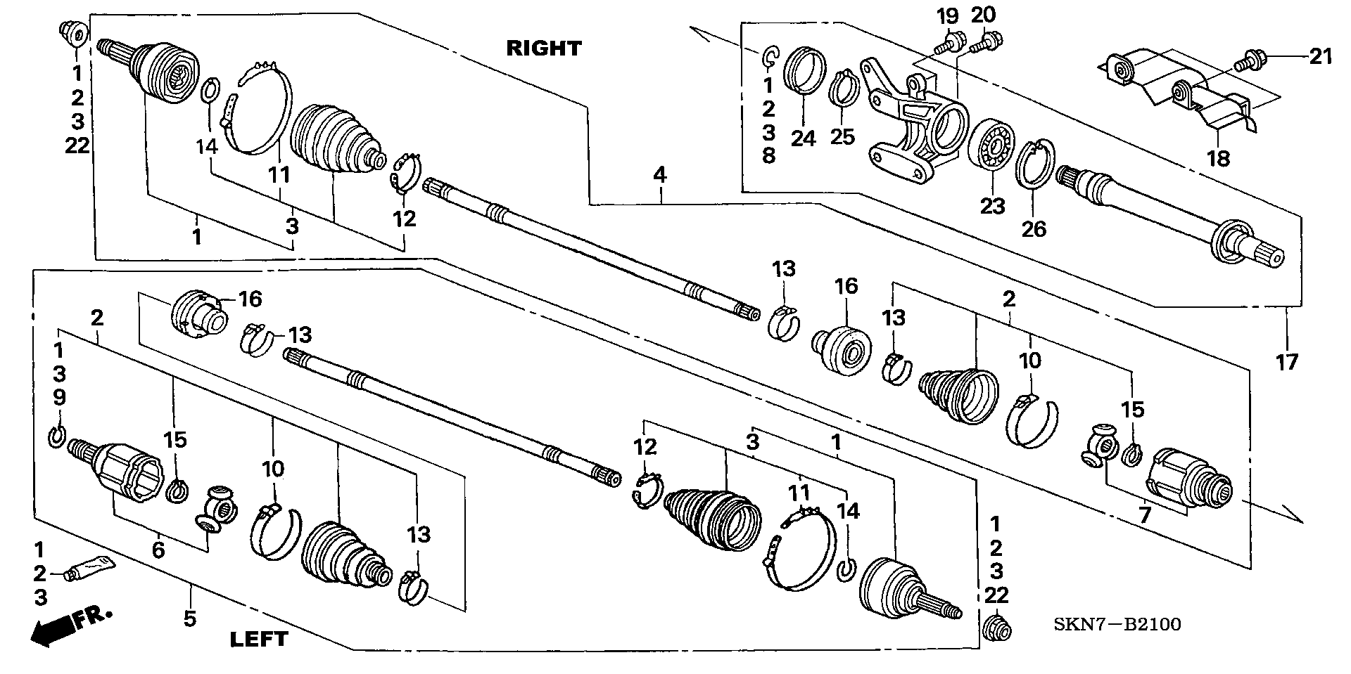 Honda 44310-SKN-305 - Bälgar, drivaxel xdelar.se