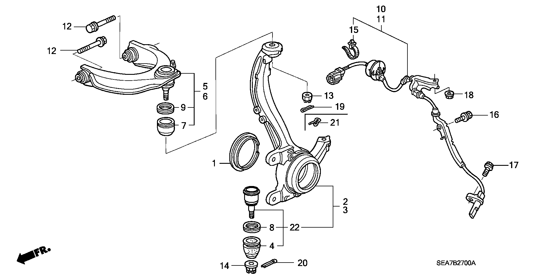 Honda 51460-SEA-003 - Länkarm, hjulupphängning xdelar.se