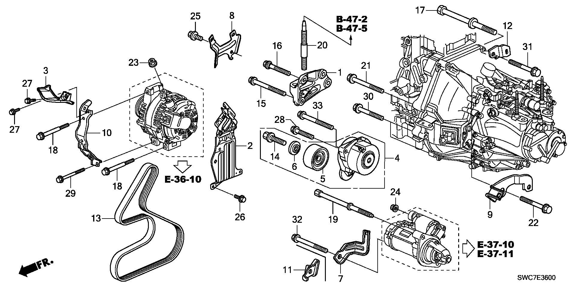 Honda 31170-RFW-G01 - Styrrulle, flerspårsrem xdelar.se