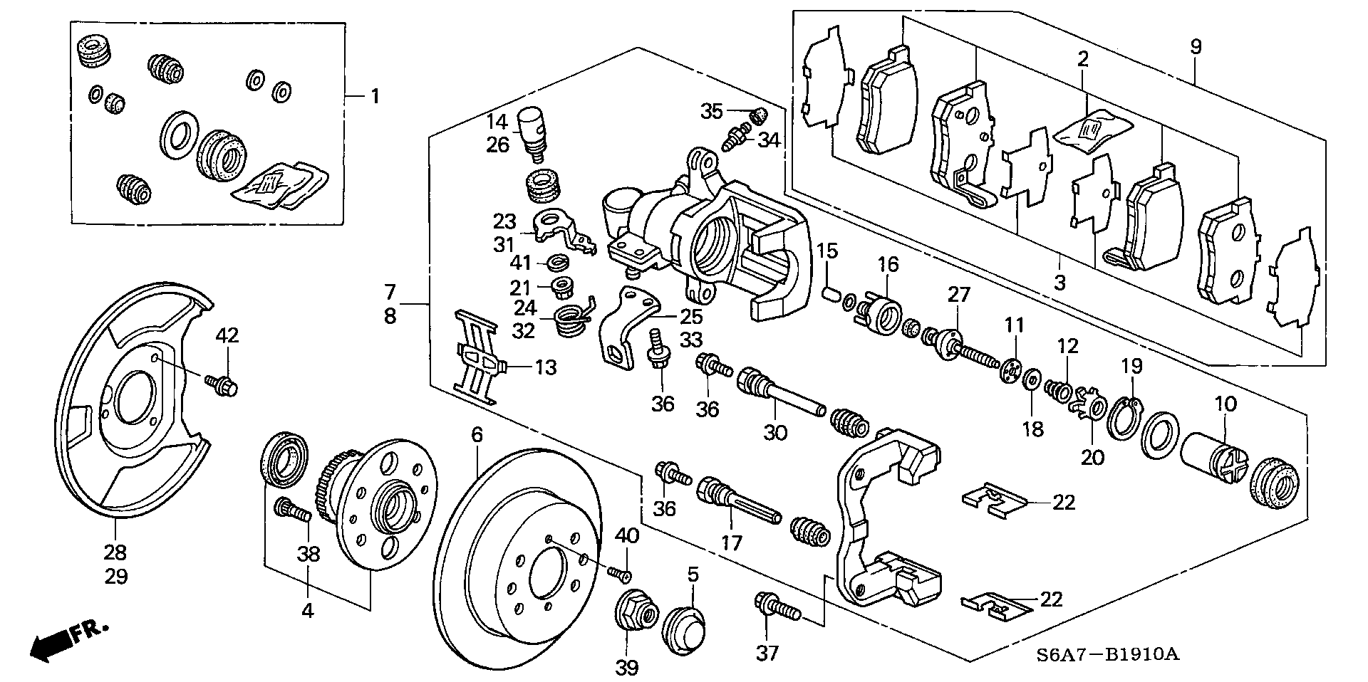 Honda 43022-S6D-E50 - Bromsbeläggssats, skivbroms xdelar.se