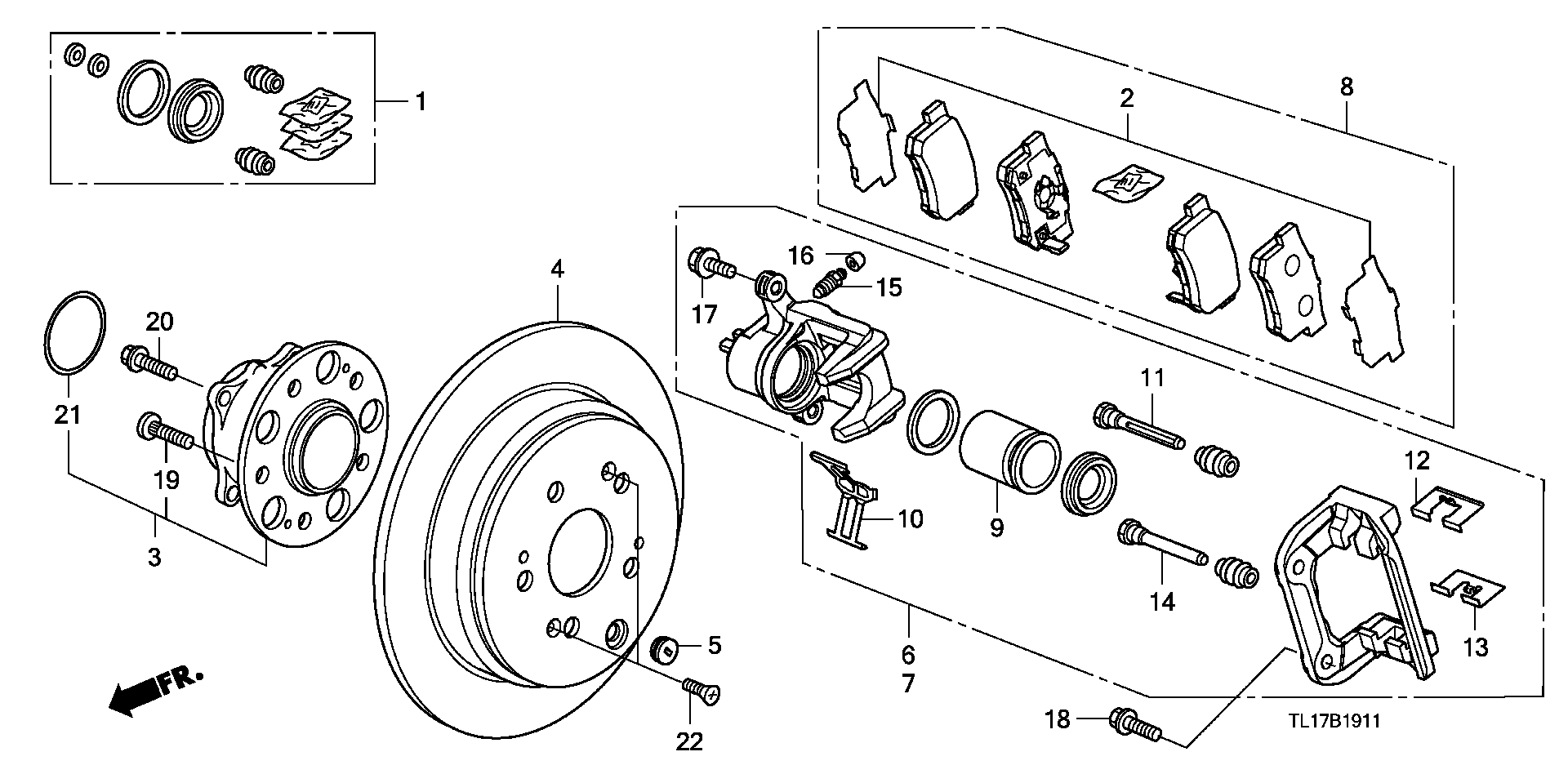 Honda 43022TL0G51 - Bromsbeläggssats, skivbroms xdelar.se