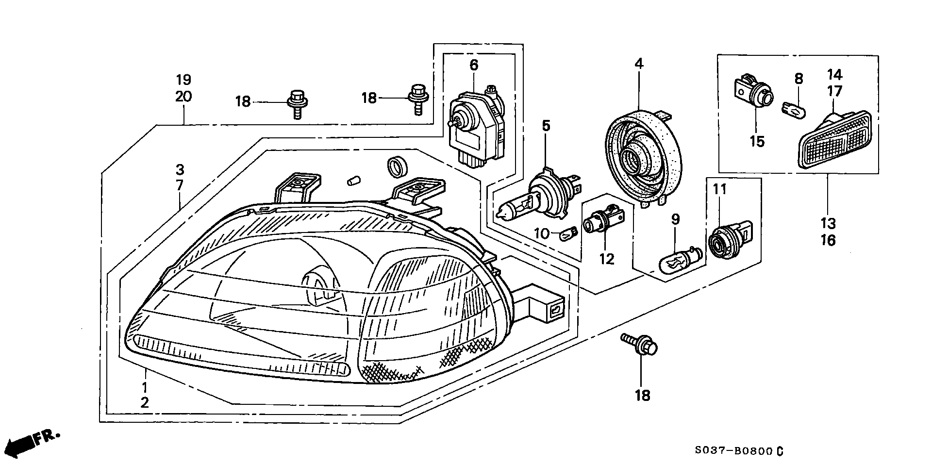 Honda 33115-S04-G11 - Glödlampa, dimstrålkastare xdelar.se