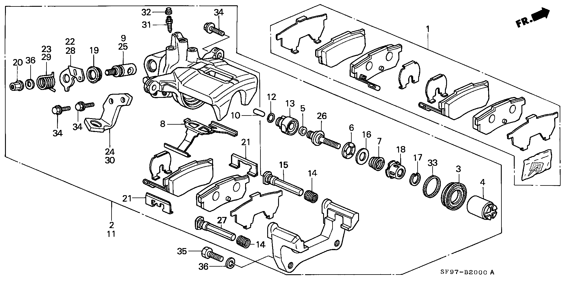 Honda 43022-SF1-S01 - Bromsbeläggssats, skivbroms xdelar.se