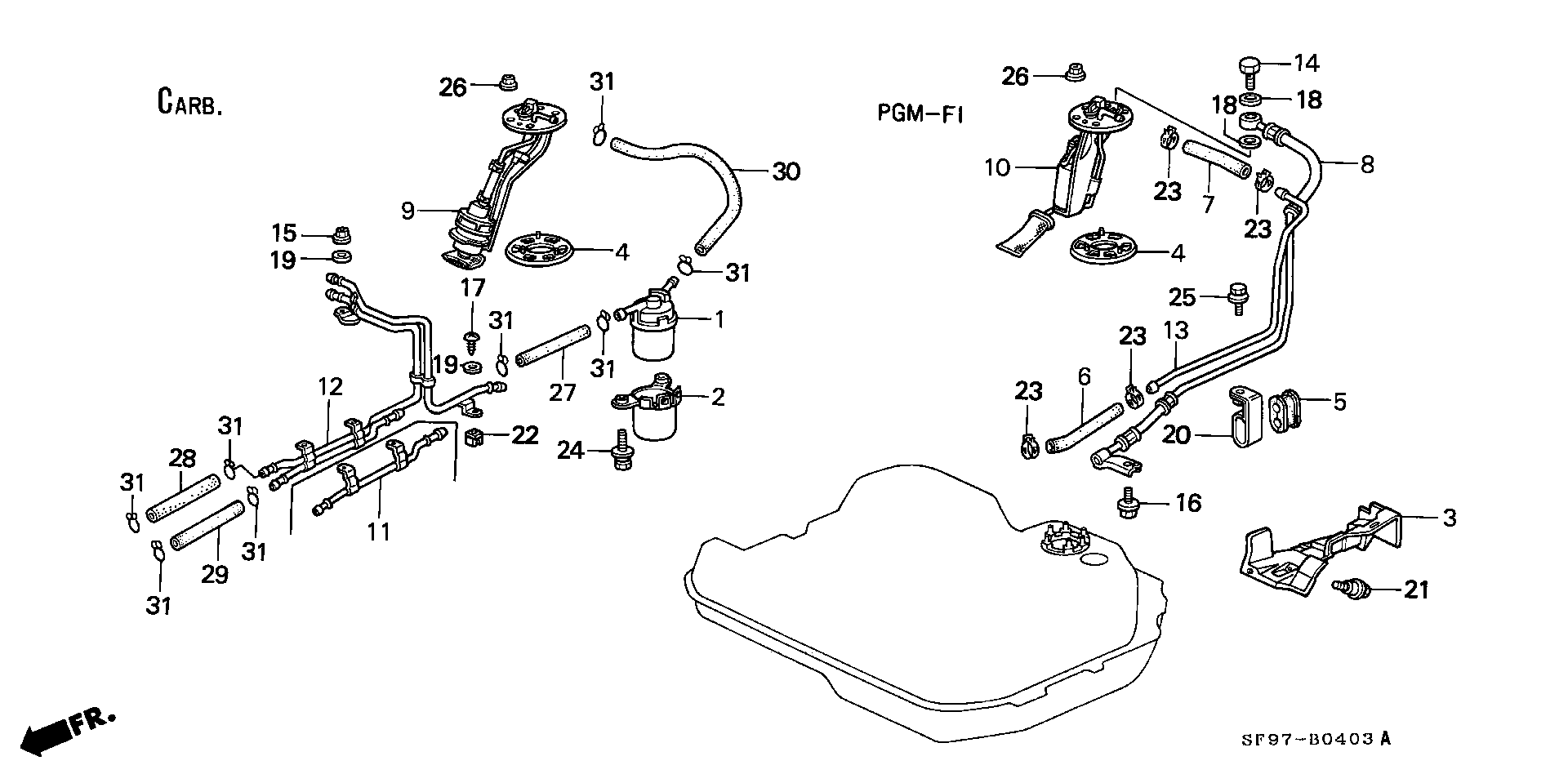 Honda 17708-SF1-A31 - Bränslepump xdelar.se