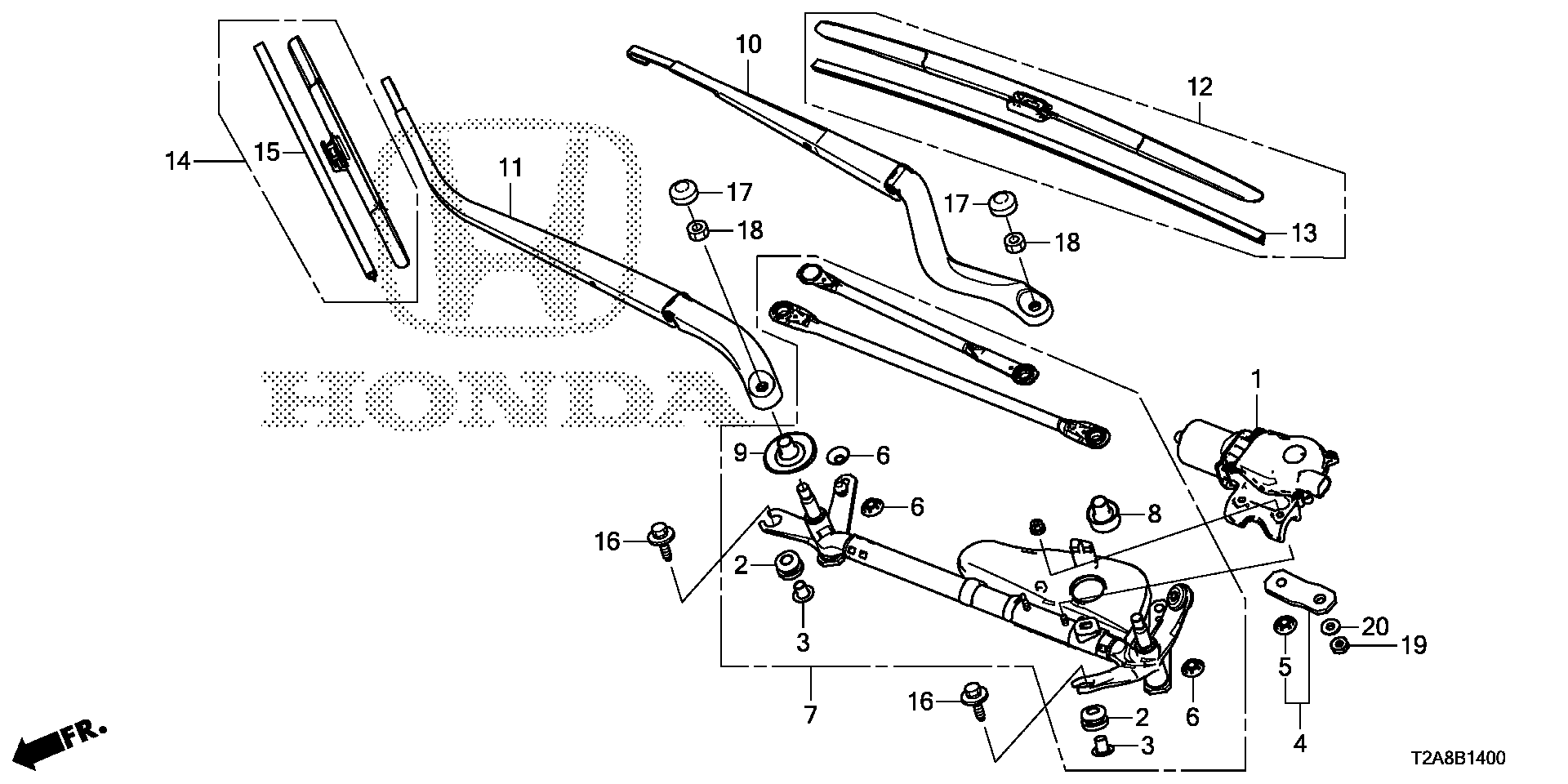 Honda 76620T2FA01 - Torkarblad xdelar.se