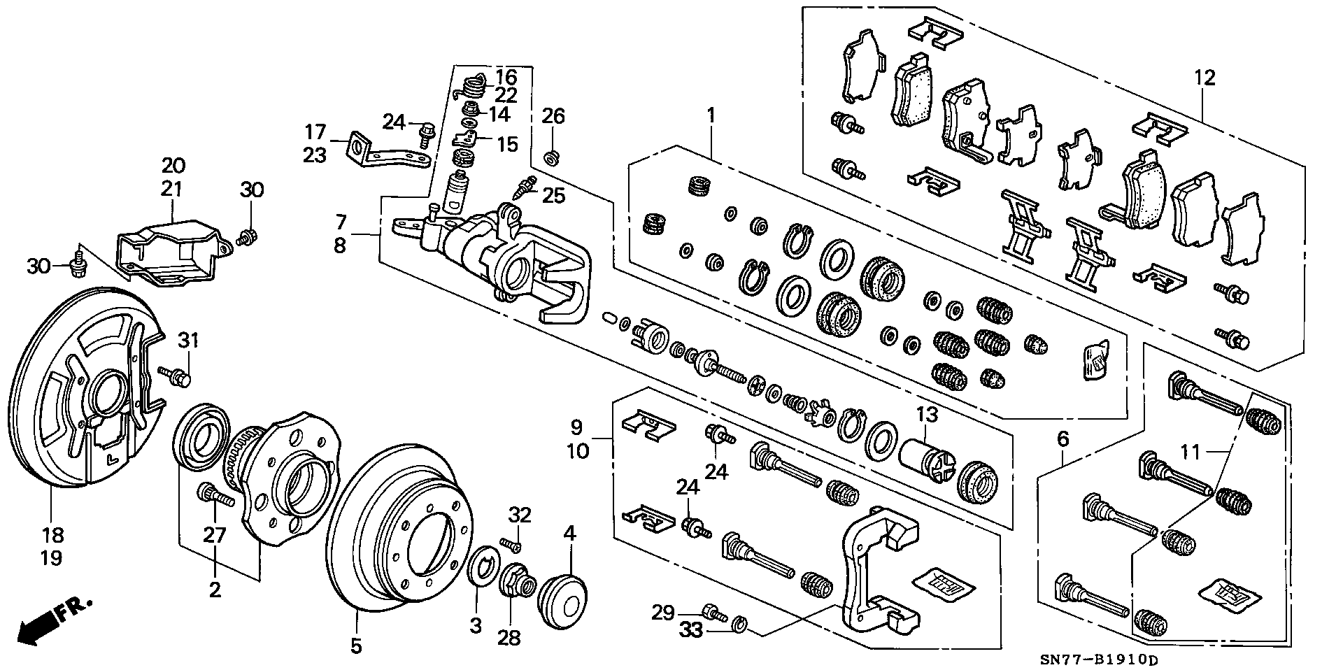 Honda 43022-SN7-000 - Bromsbeläggssats, skivbroms xdelar.se