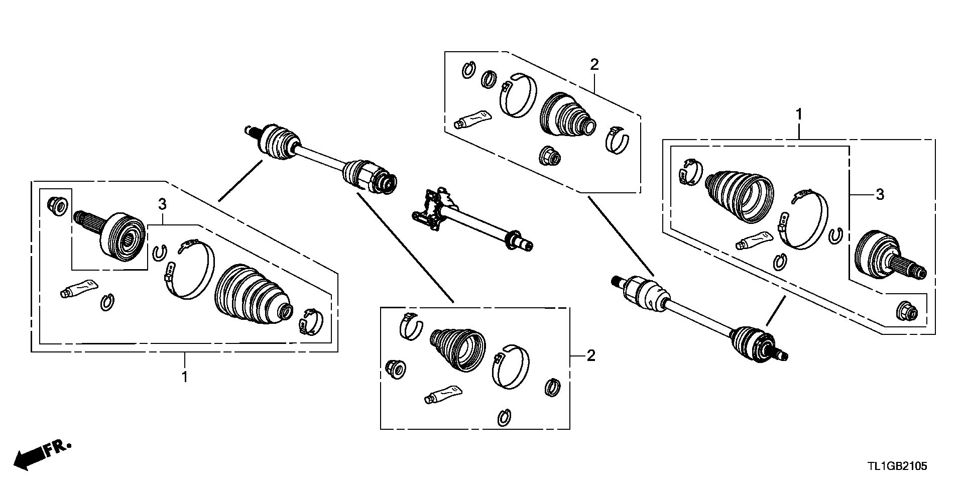 Honda 44014-TA0-A51 - Ledsats, drivaxel xdelar.se